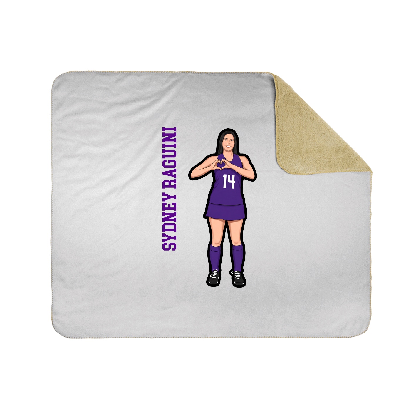 Throw Blanket — Name Vertical in White