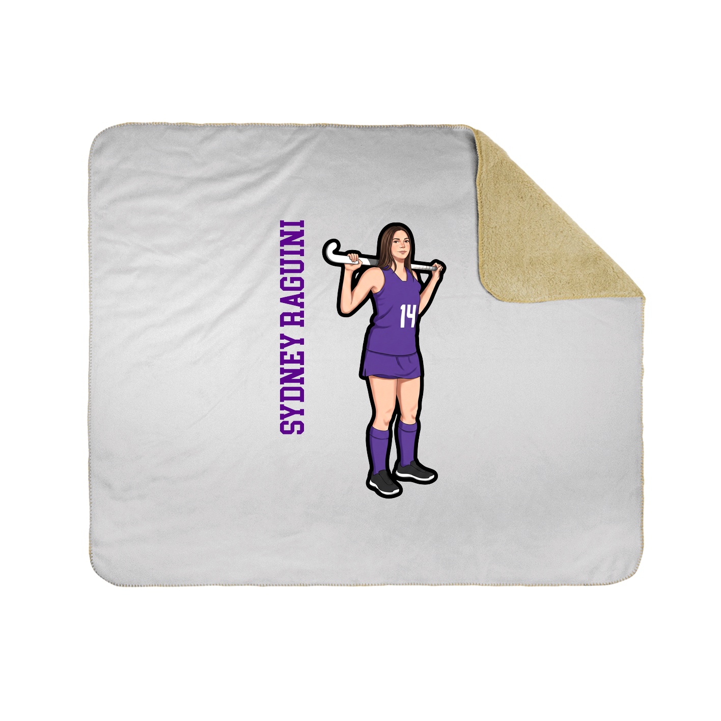 Throw Blanket — Name Vertical in White