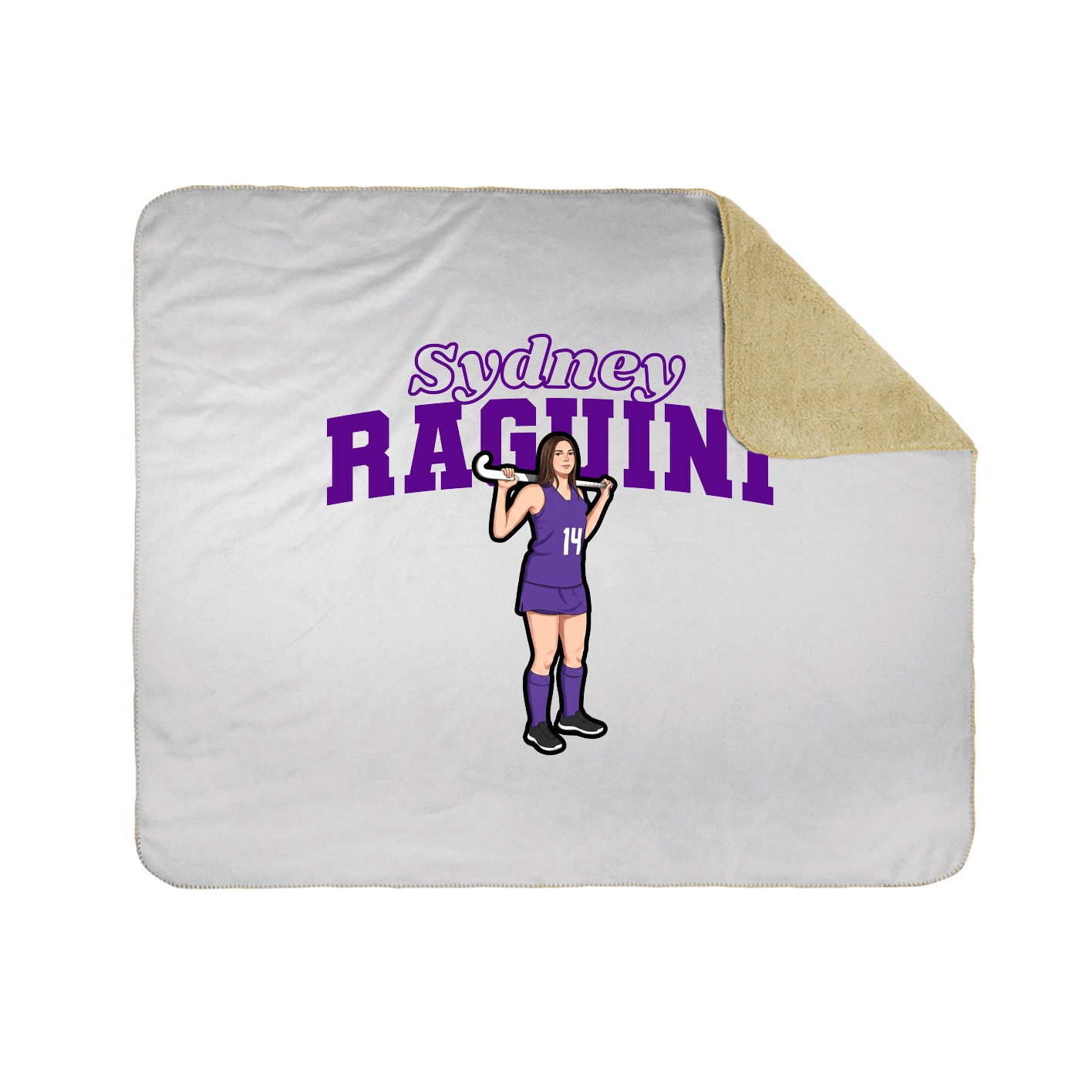 Throw Blanket — Name Arch in White