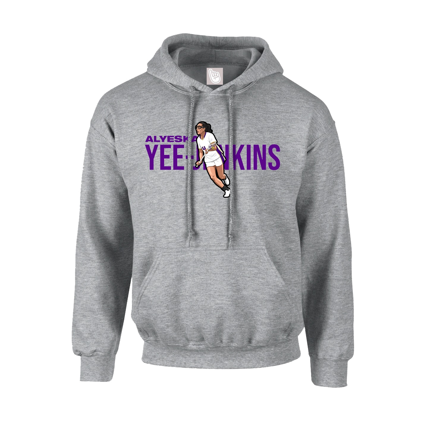 Youth Hoodie — Player Name in Grey