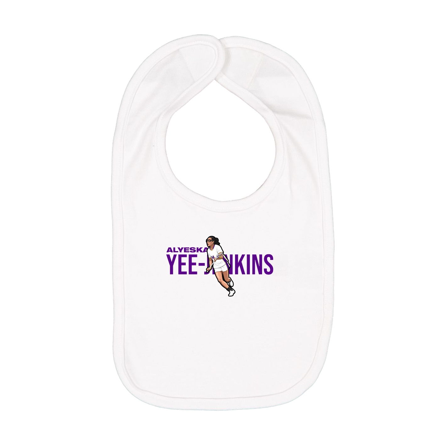Infant Bib — Player Name in White