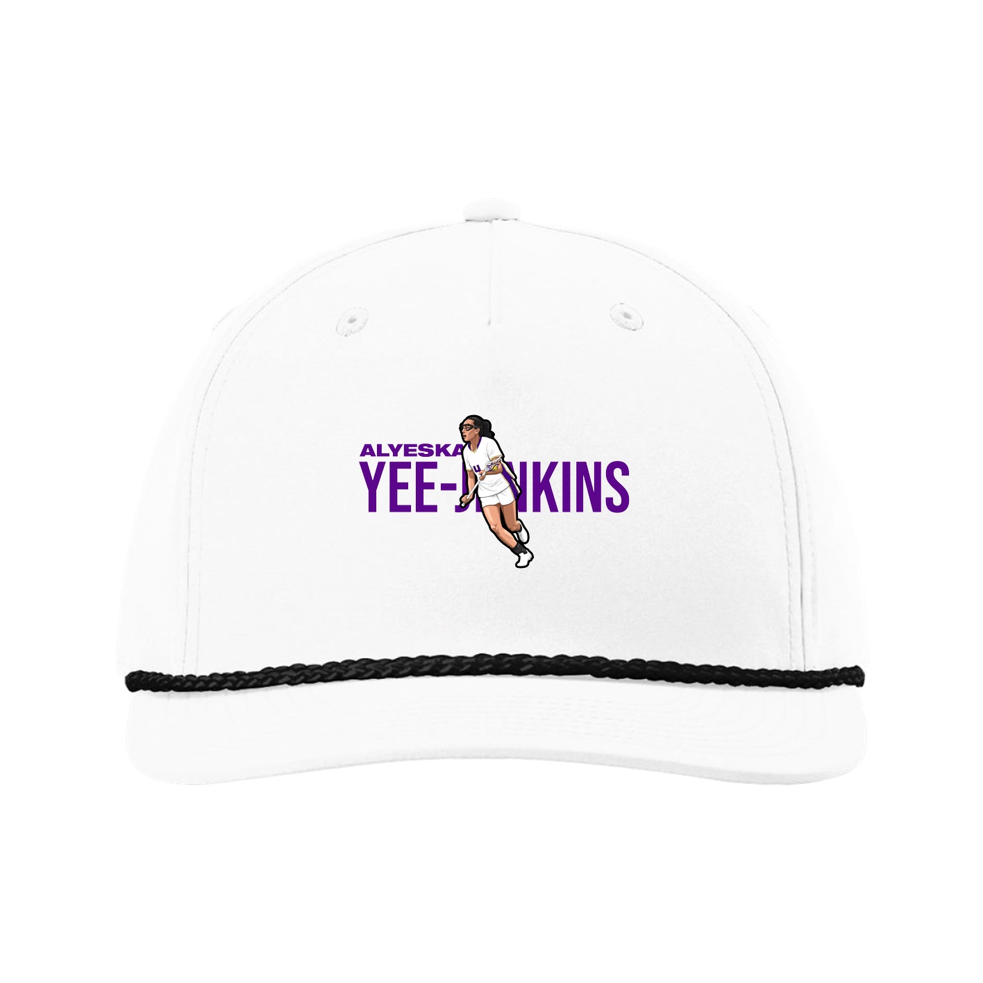 Five-Panel Classic Rope Cap — Player Name in White