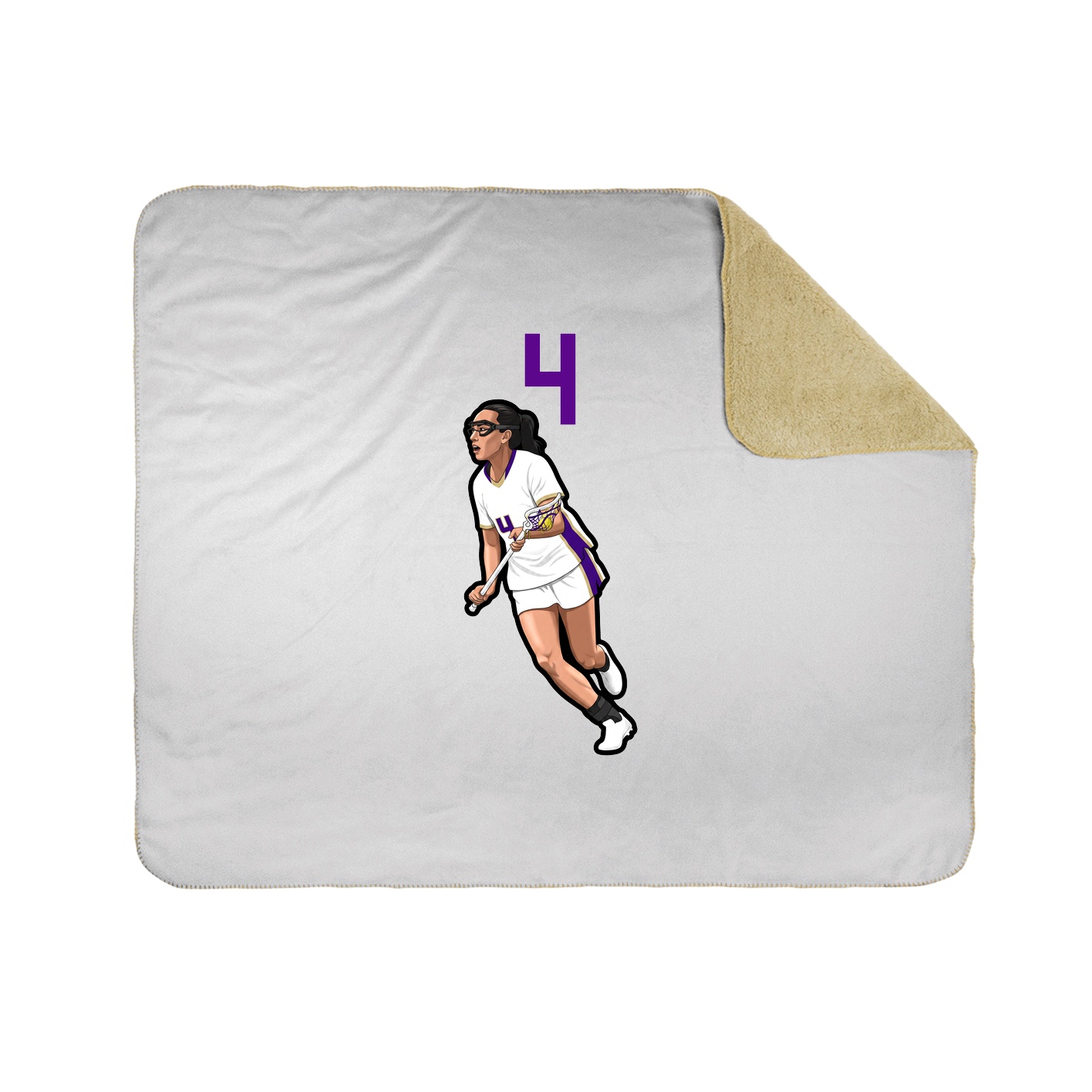 Throw Blanket — Number Top in White