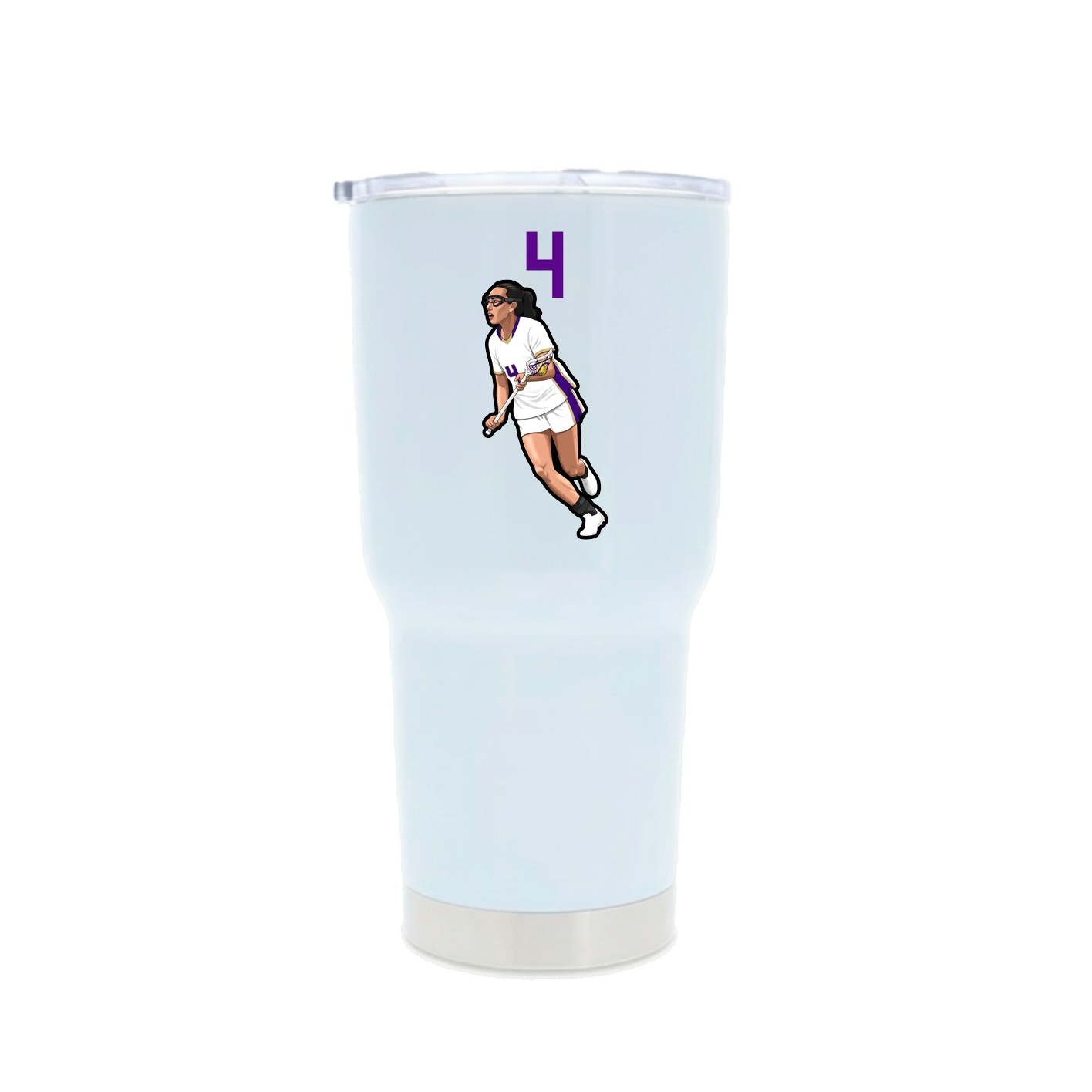 30oz Stainless Steel Tumbler — Number Top in White