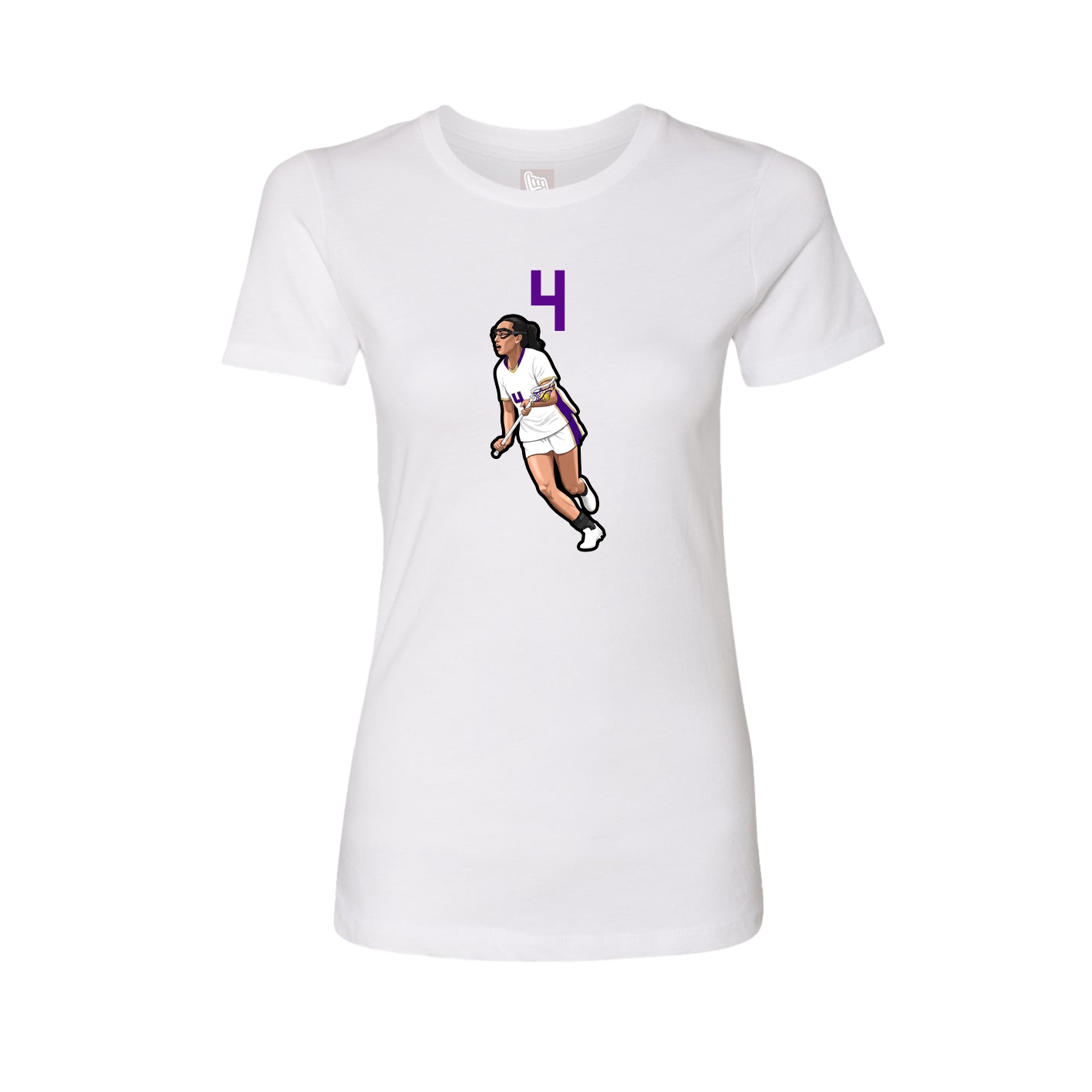 Fitted Women's Tee — Number Top in White