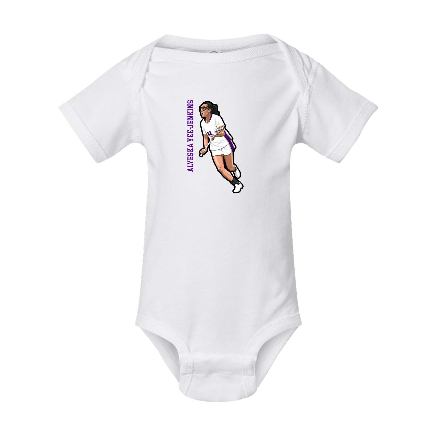 Baby Onesie — Name Vertical in White