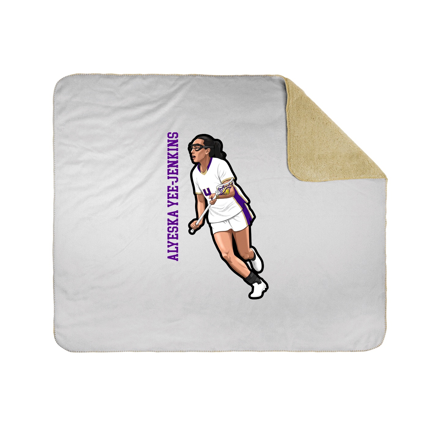 Throw Blanket — Name Vertical in White