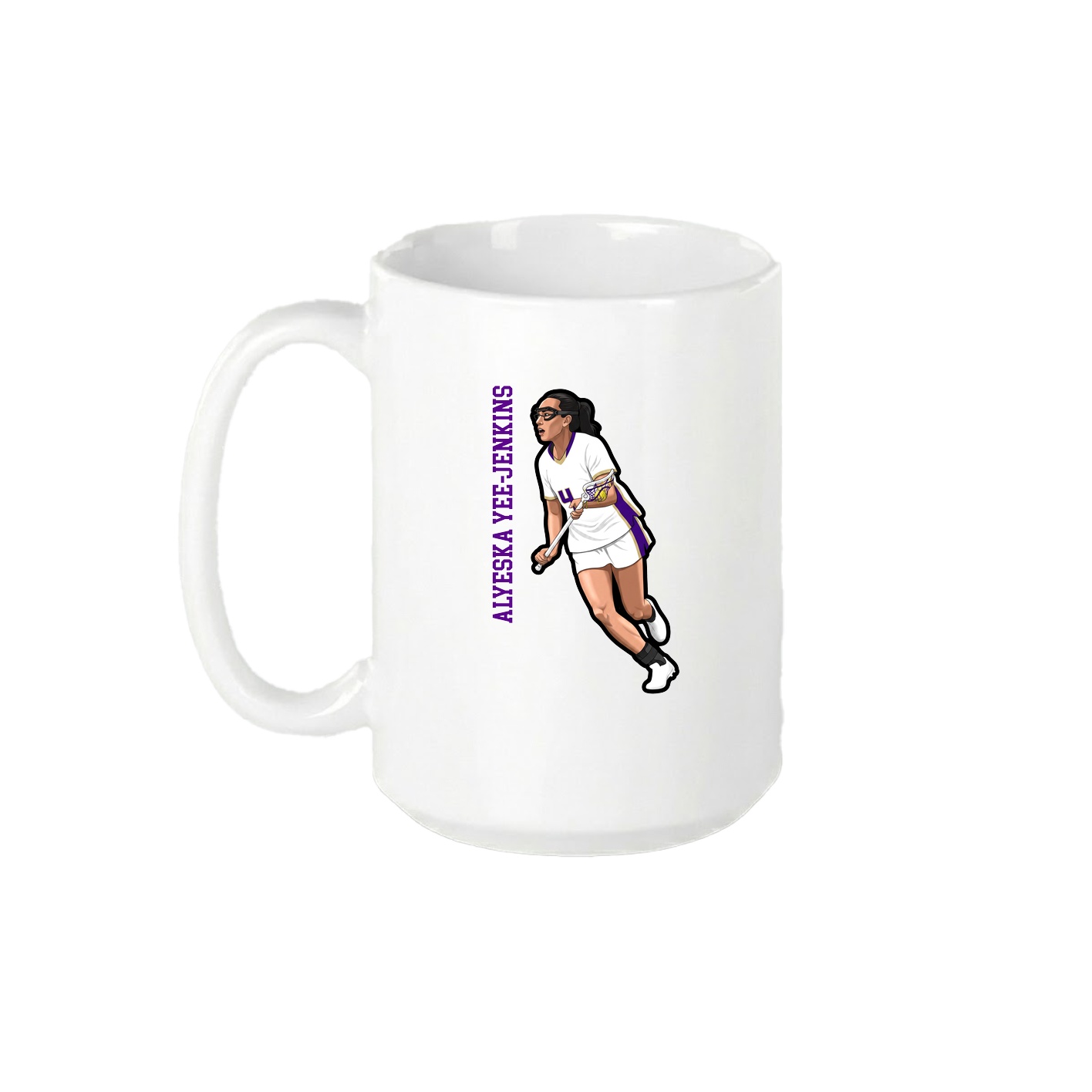 15oz Coffee Mug — Name Vertical in White
