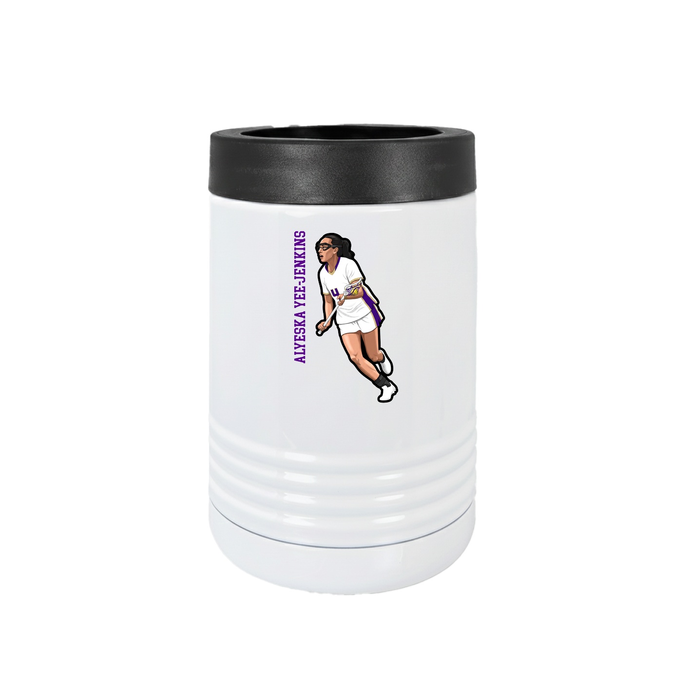 Beverage Holder — Name Vertical in White