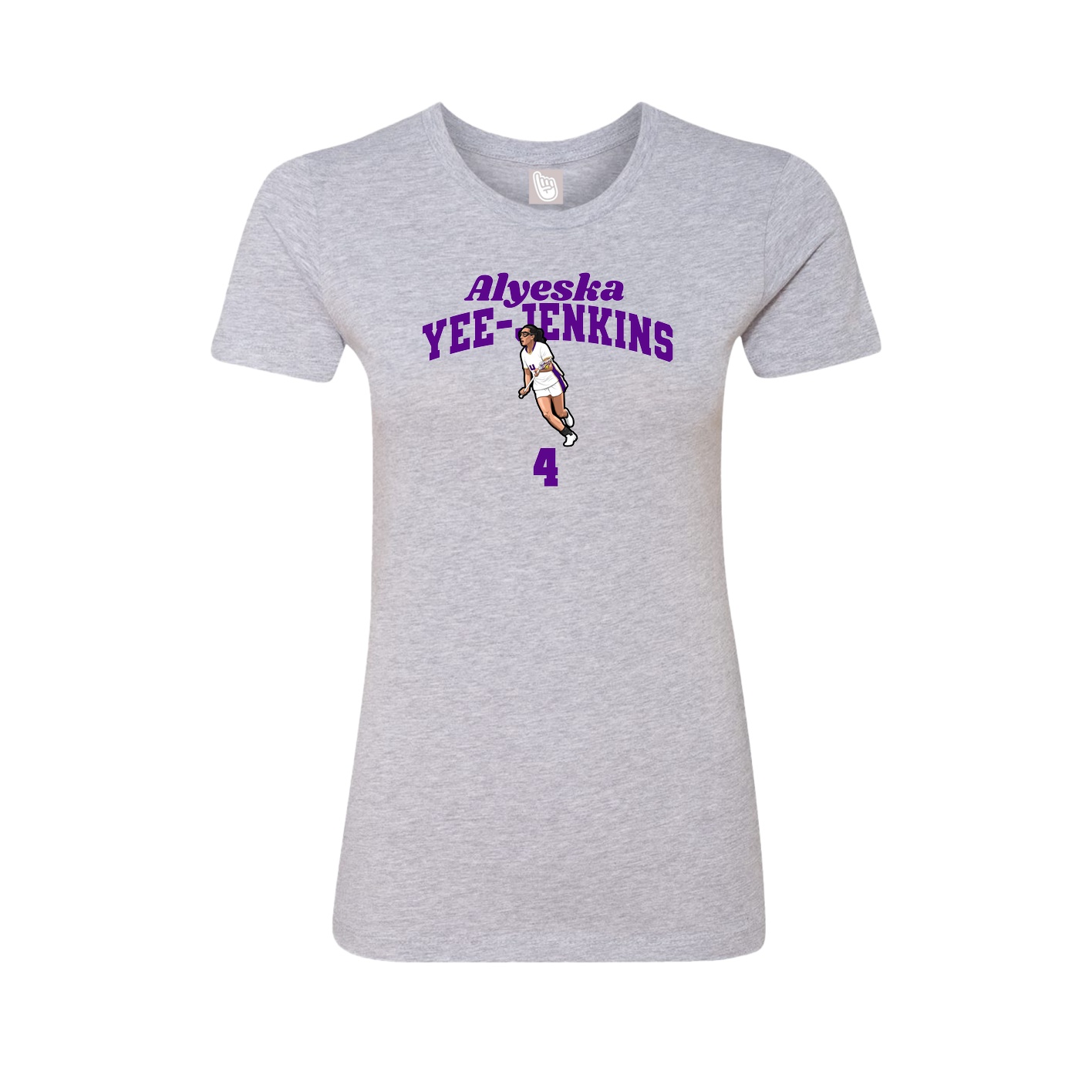 Fitted Women's Tee — Signature Arch in Grey