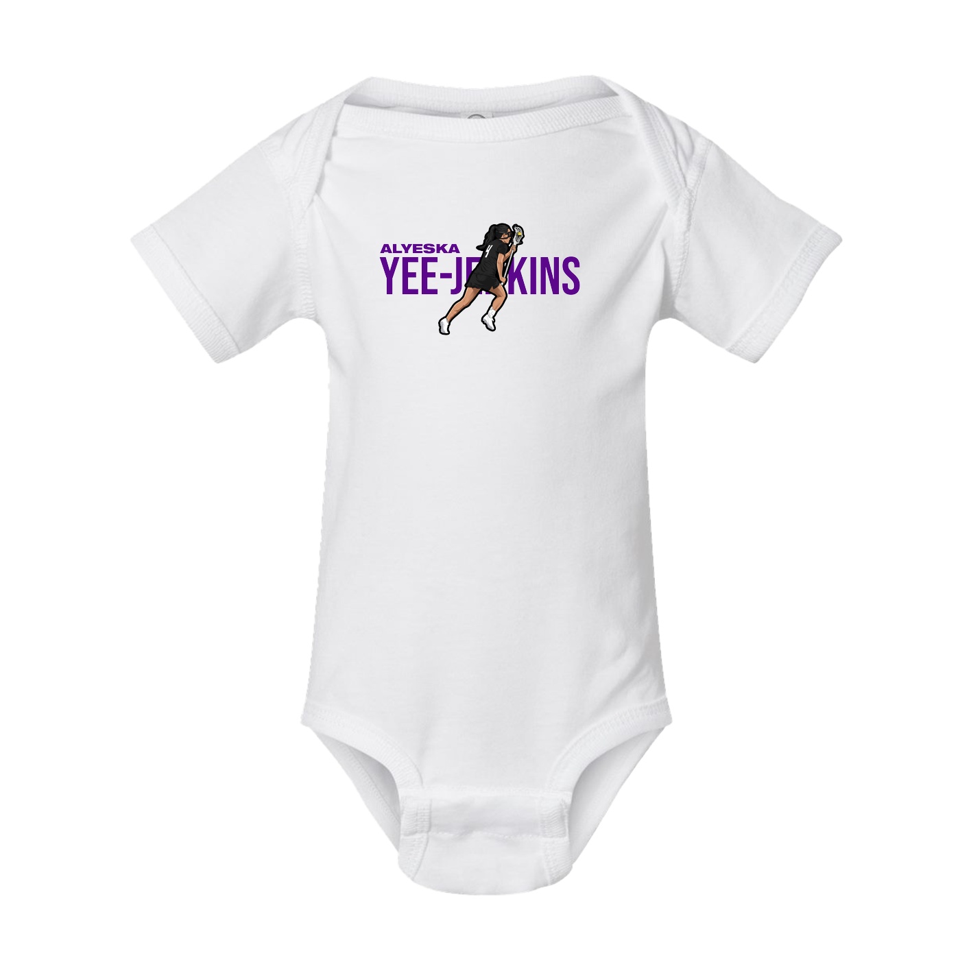 Baby Onesie — Player Name in White