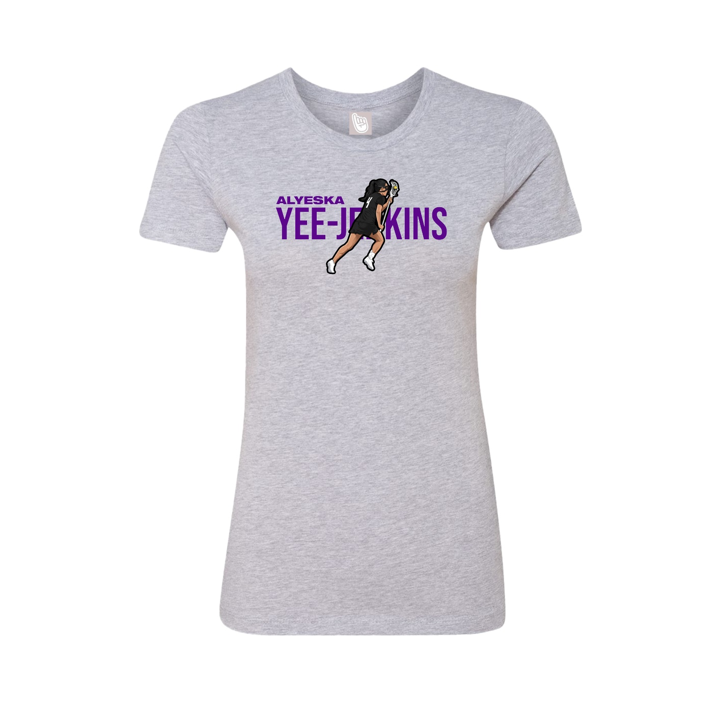 Fitted Women's Tee — Player Name in Grey