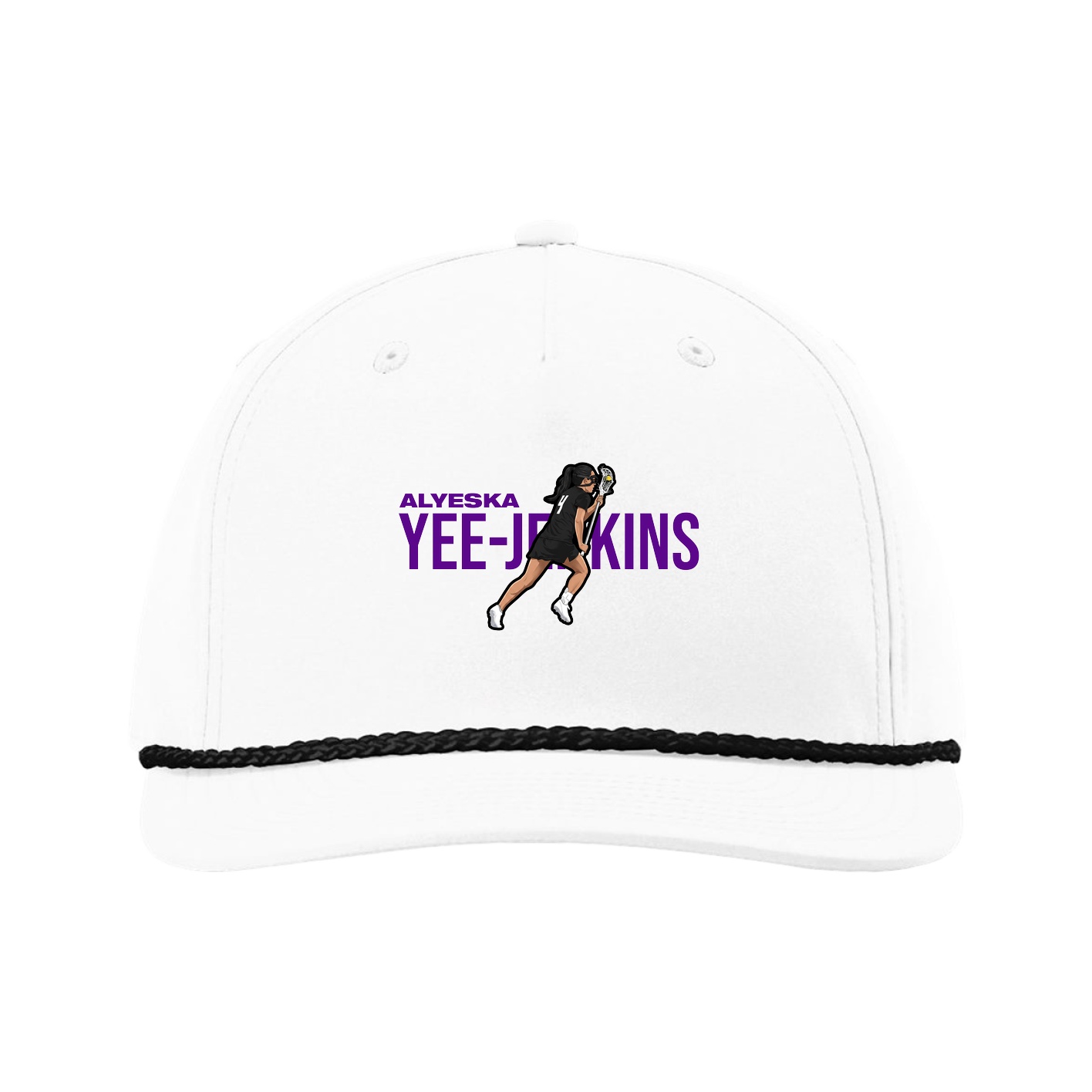 Five-Panel Classic Rope Cap — Player Name in White