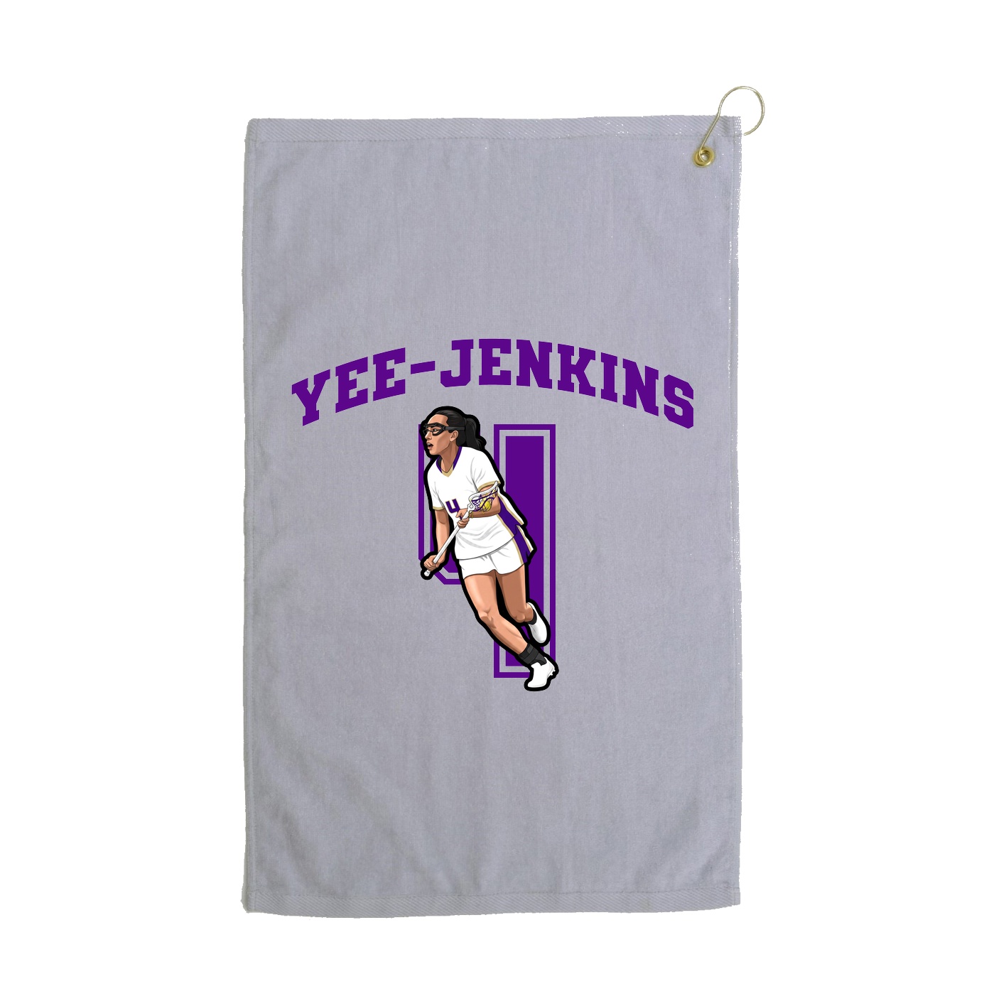 Golf Towel — Number in Grey
