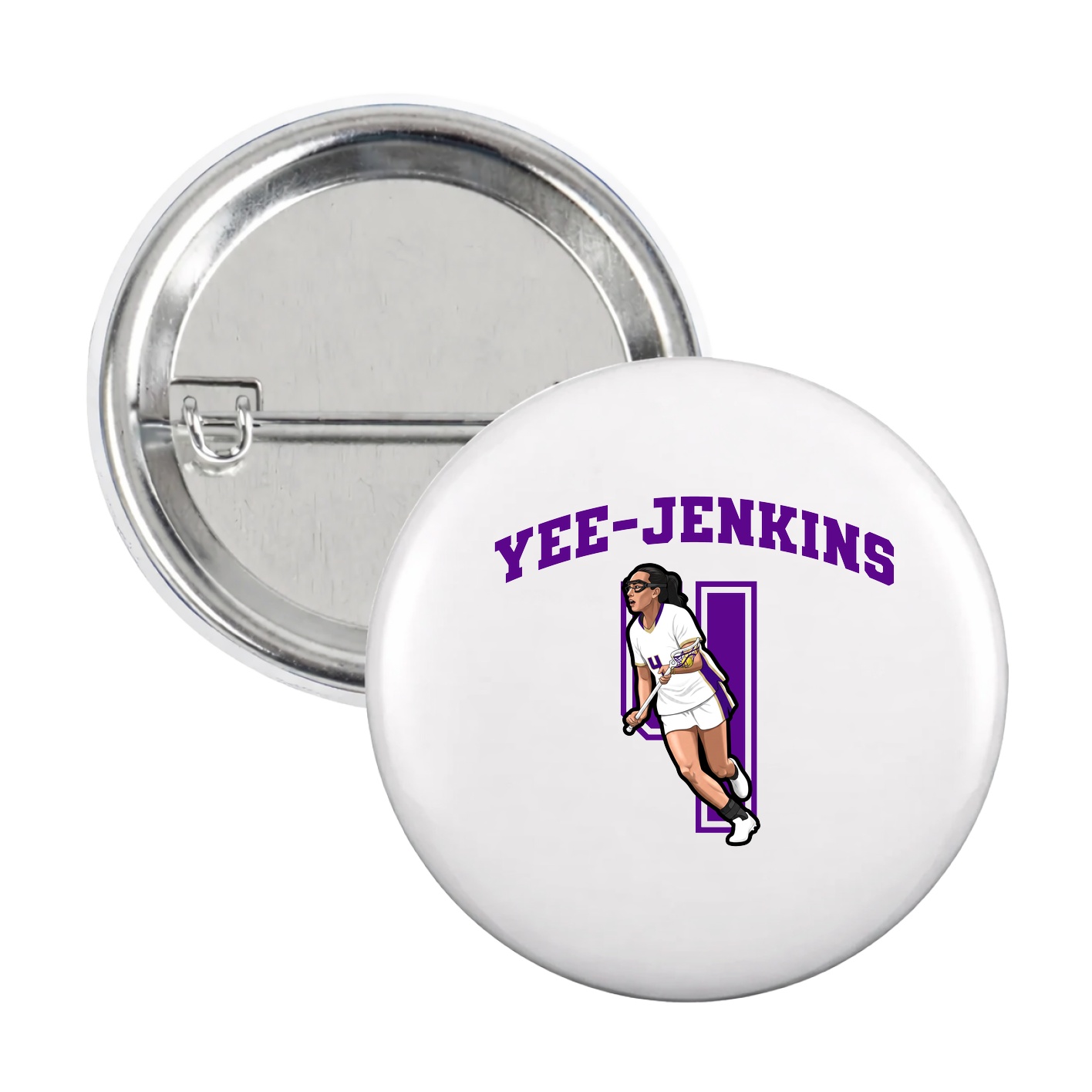 Game Day Button — Number in White