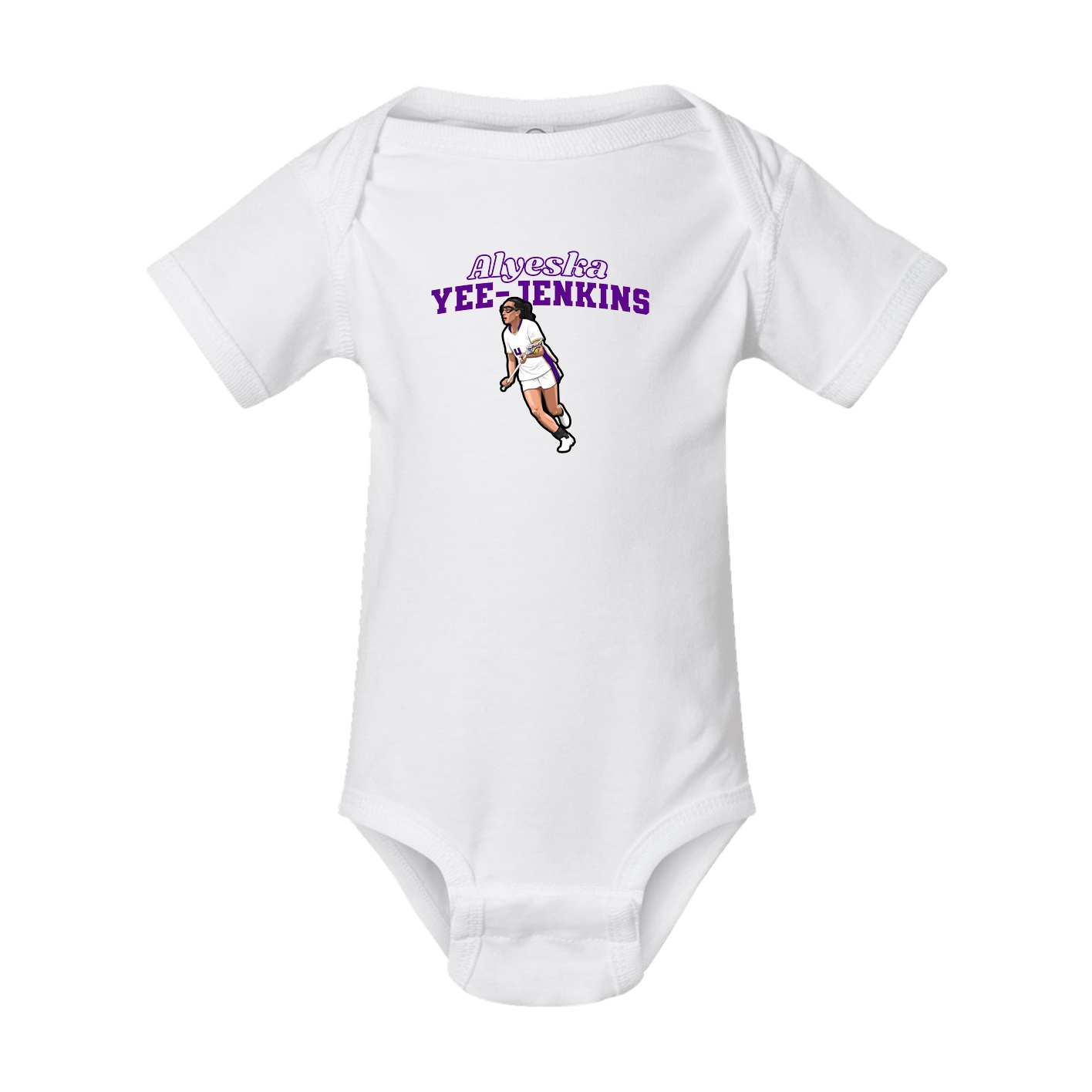 Baby Onesie — Name Arch in White