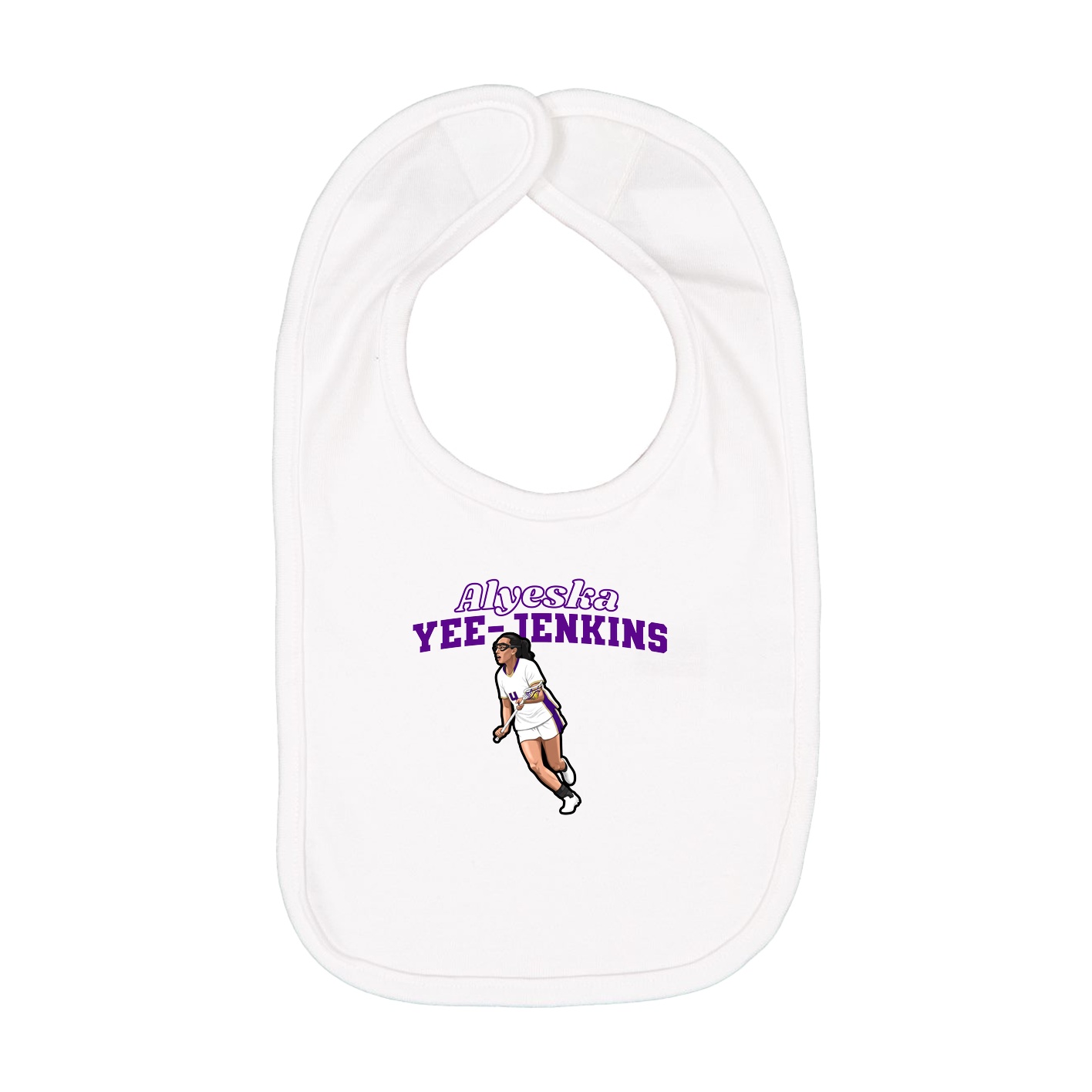 Infant Bib — Name Arch in White