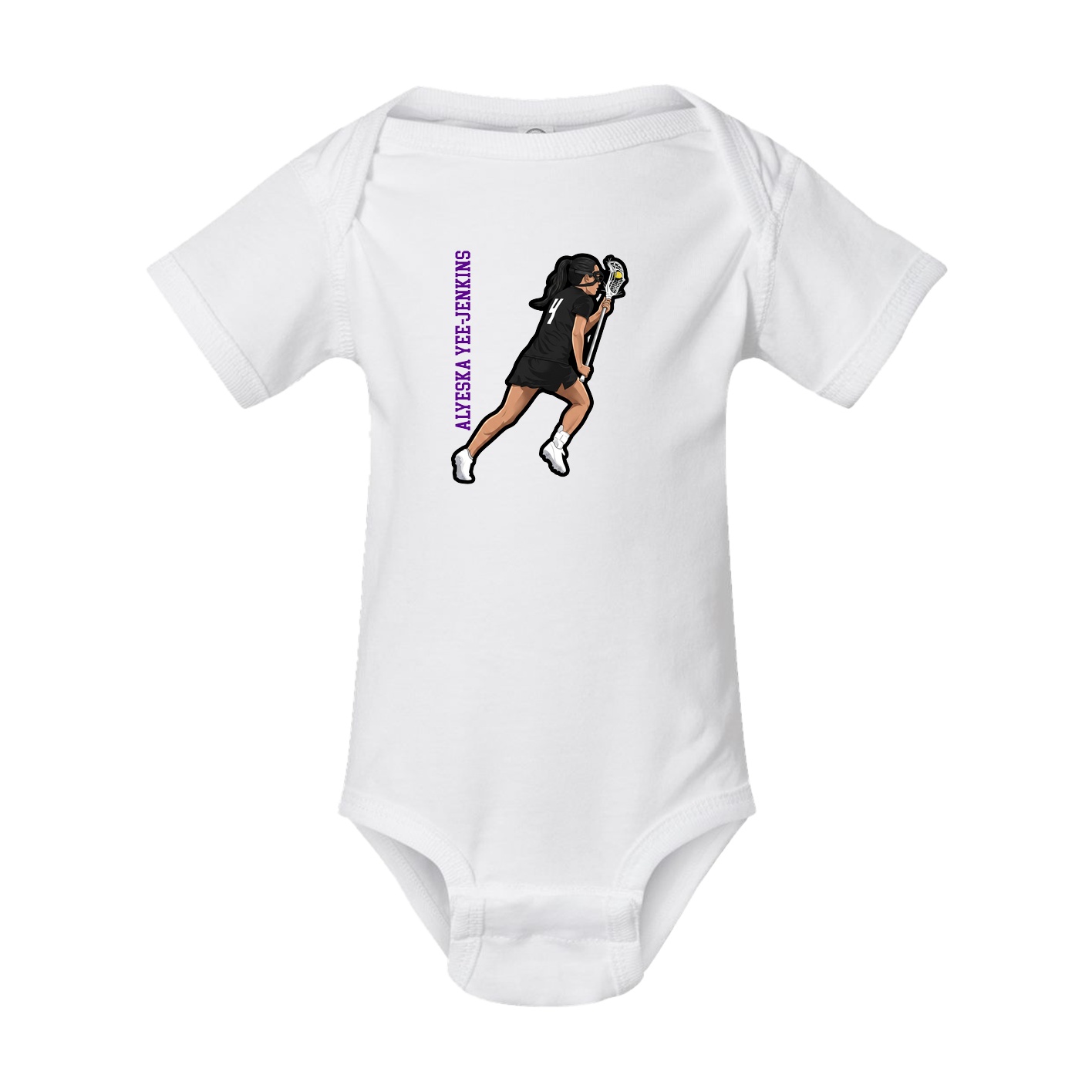 Baby Onesie — Name Vertical in White