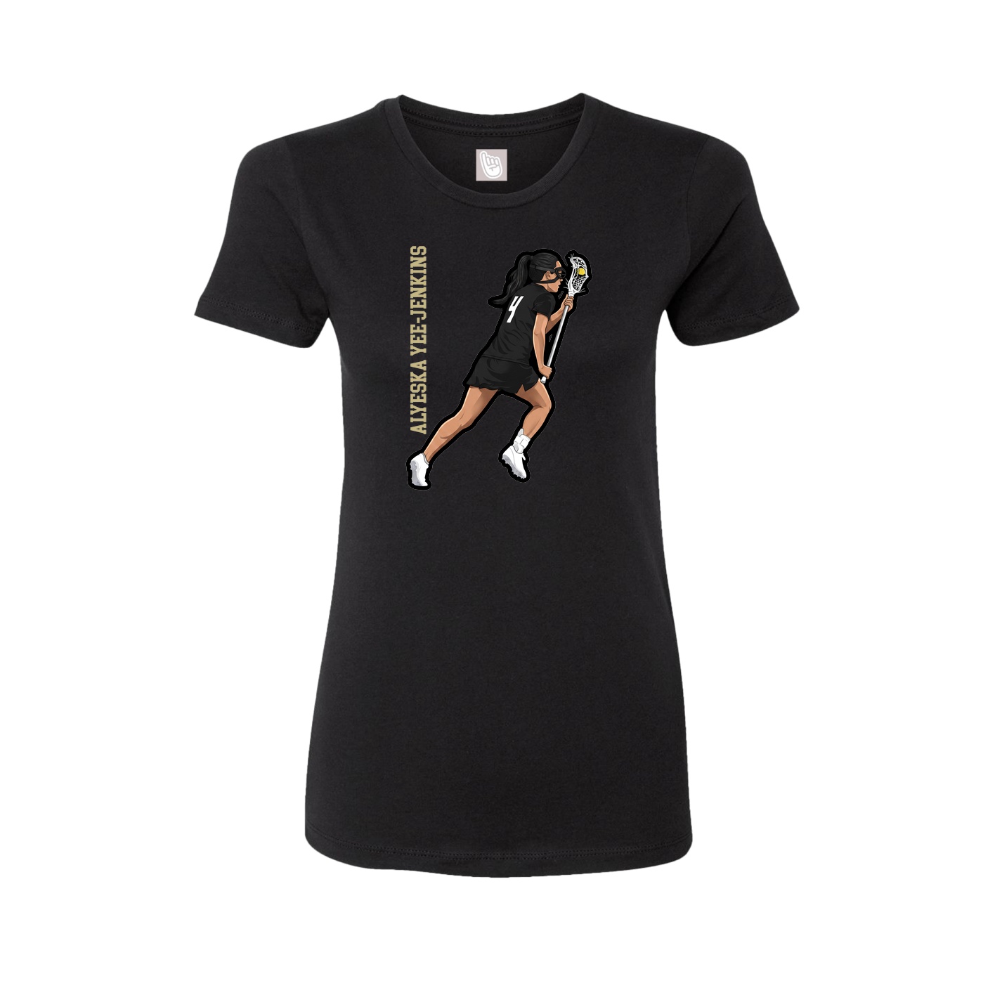 Fitted Women's Tee — Name Vertical in Black