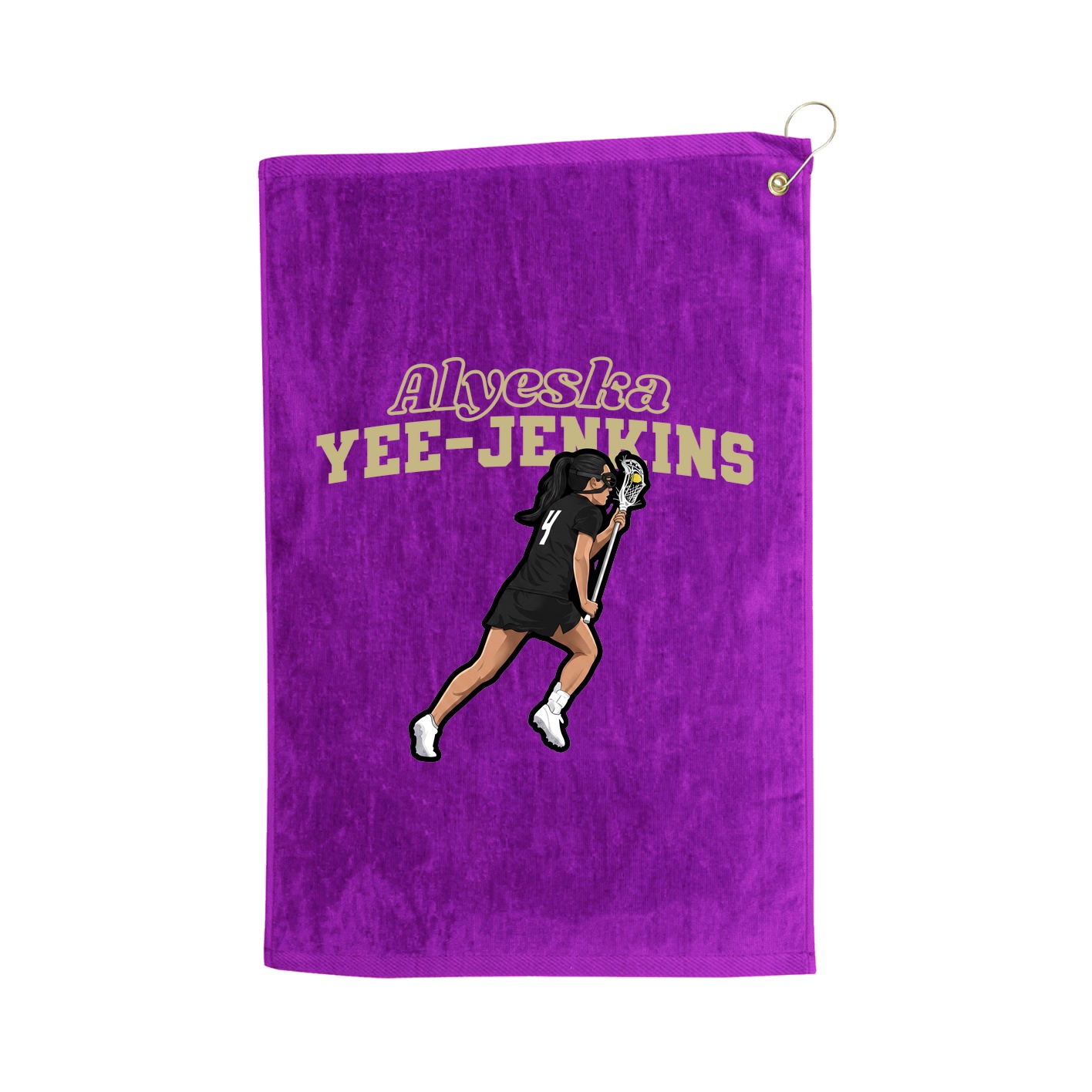 Golf Towel — Name Arch in Purple