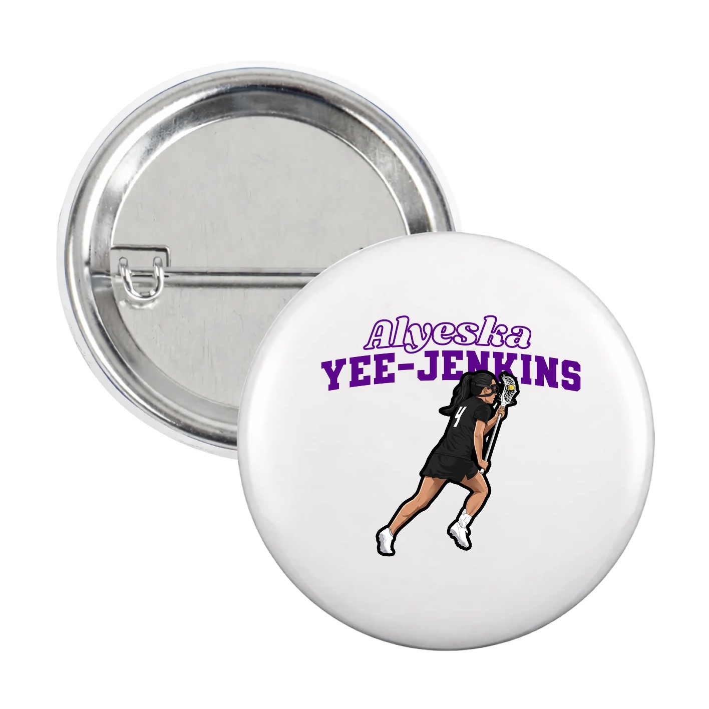 Game Day Button — Name Arch in White