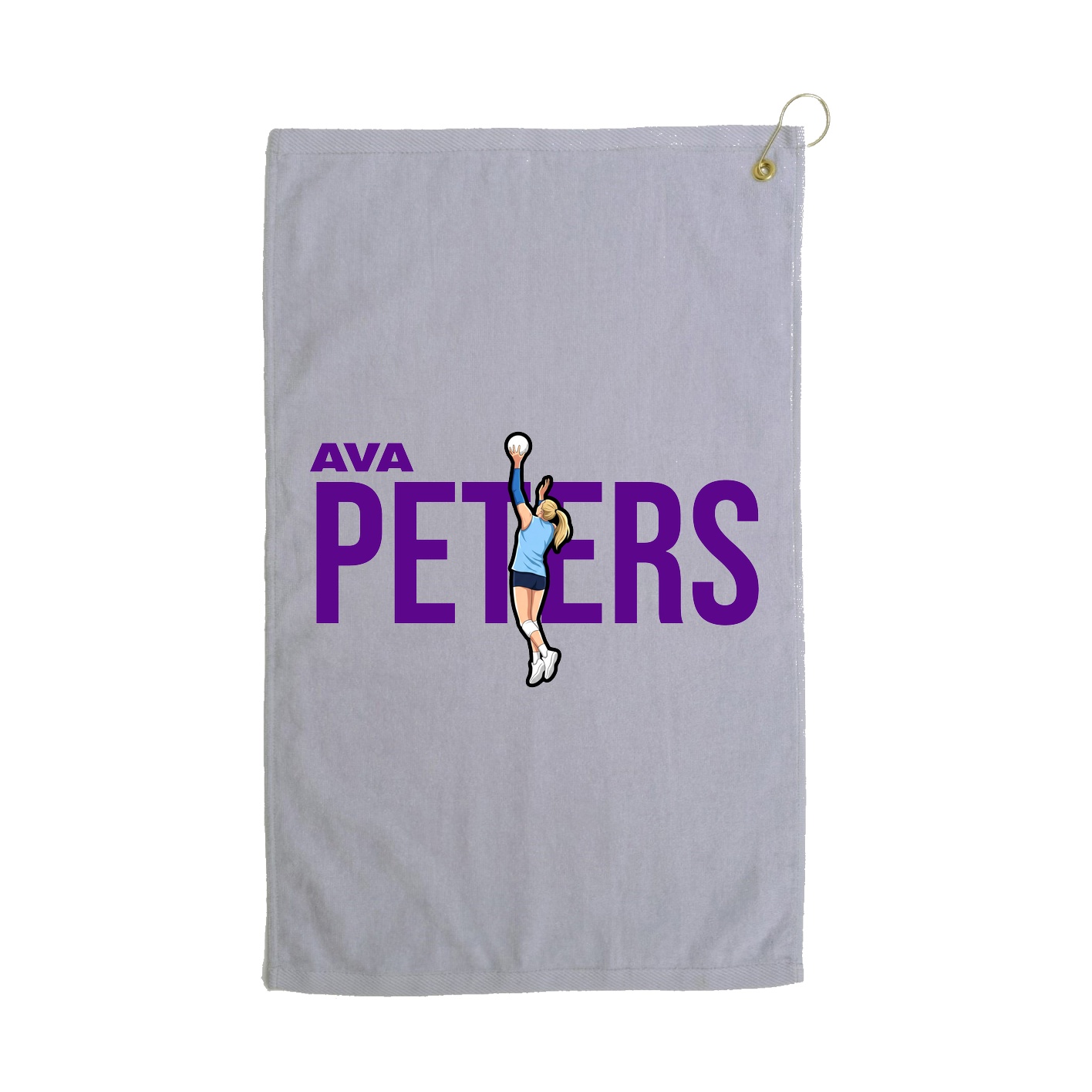 Golf Towel — Player Name in Grey