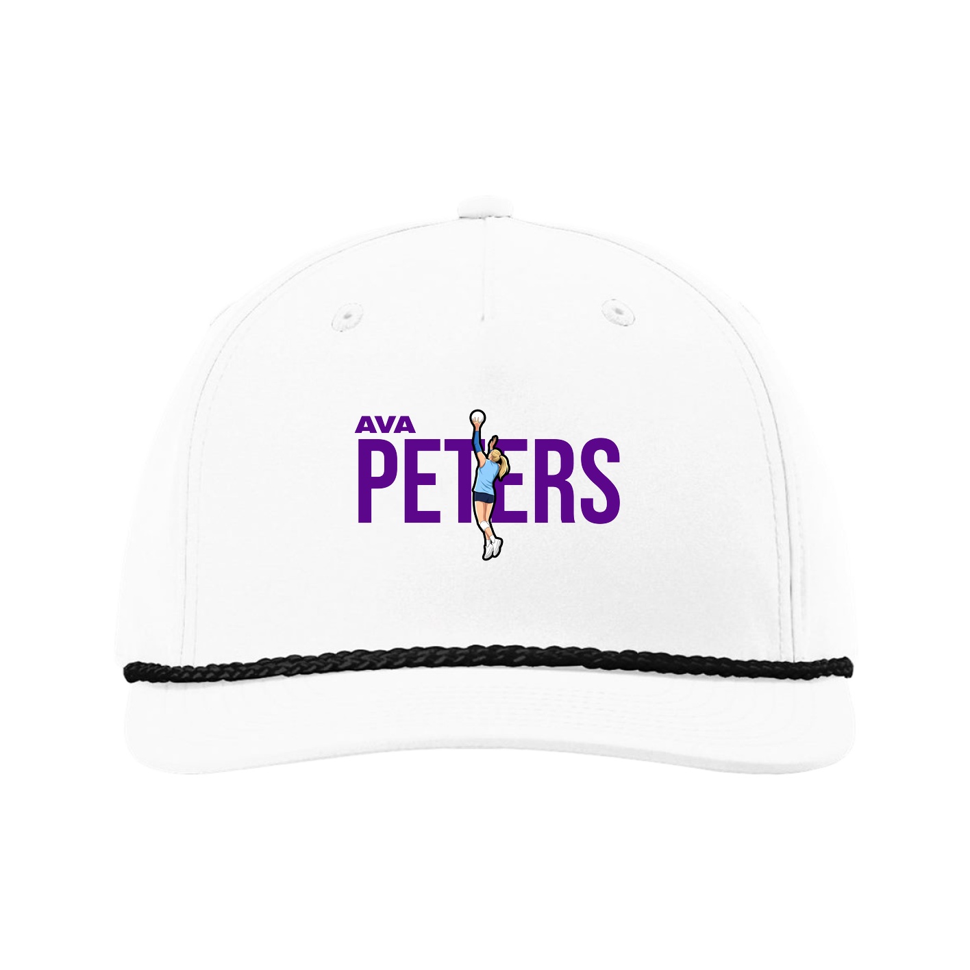 Five-Panel Classic Rope Cap — Player Name in White