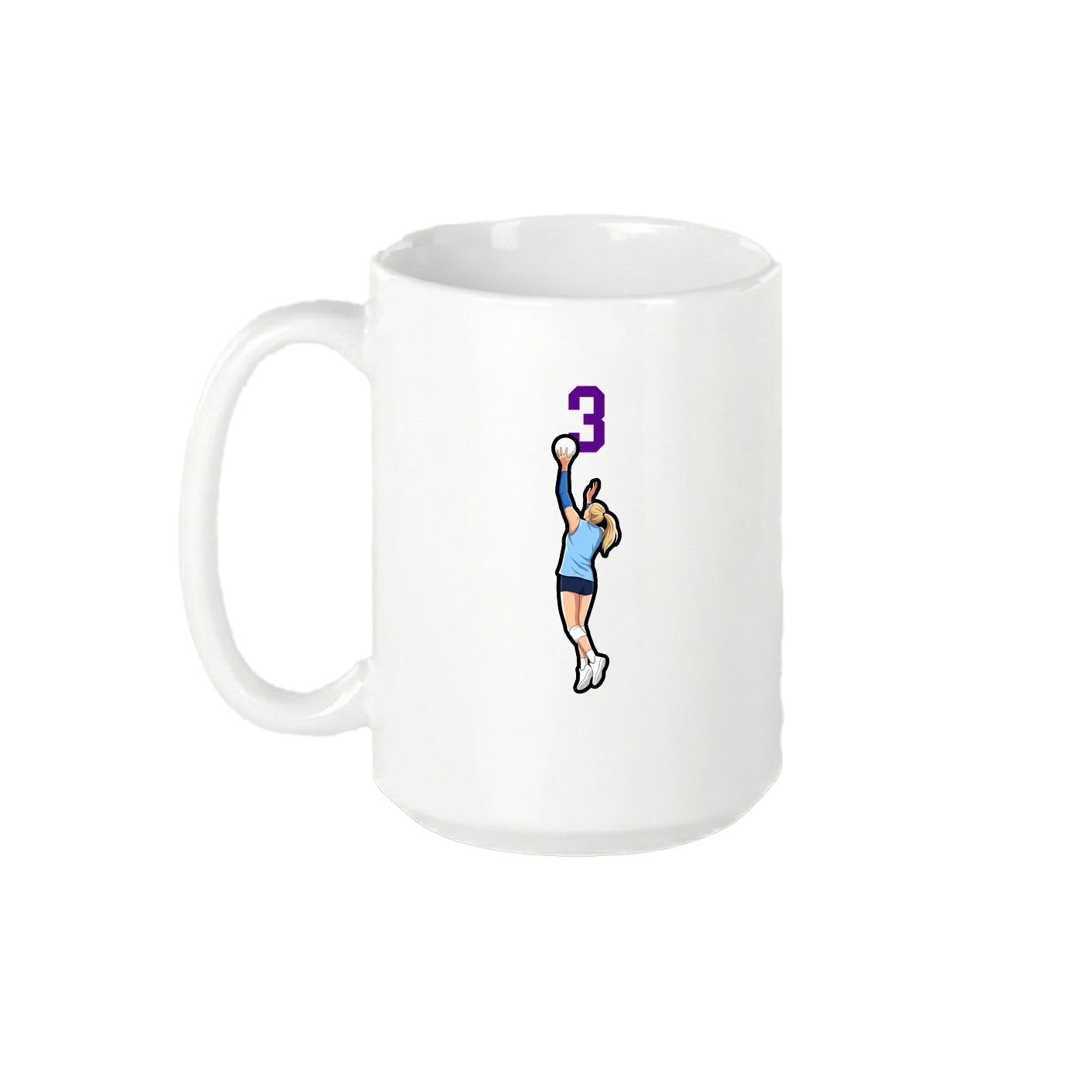 15oz Coffee Mug — Number Top in White