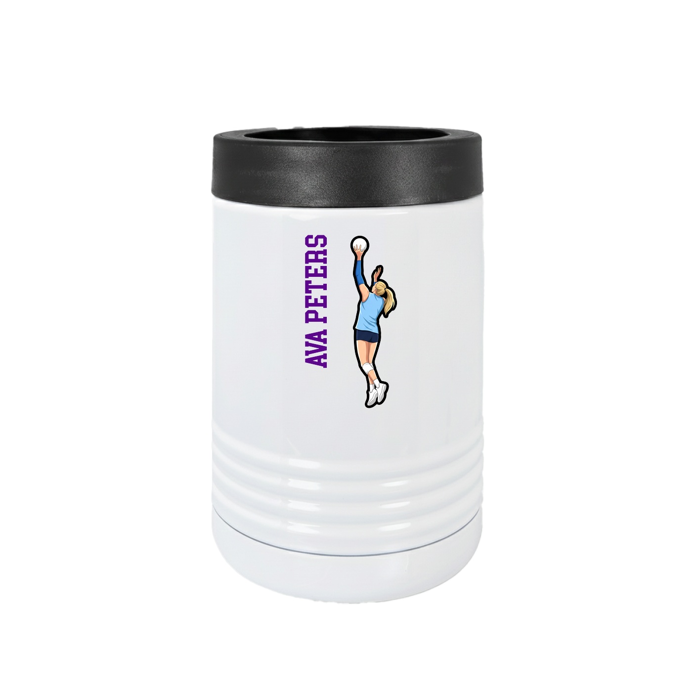 Beverage Holder — Name Vertical in White