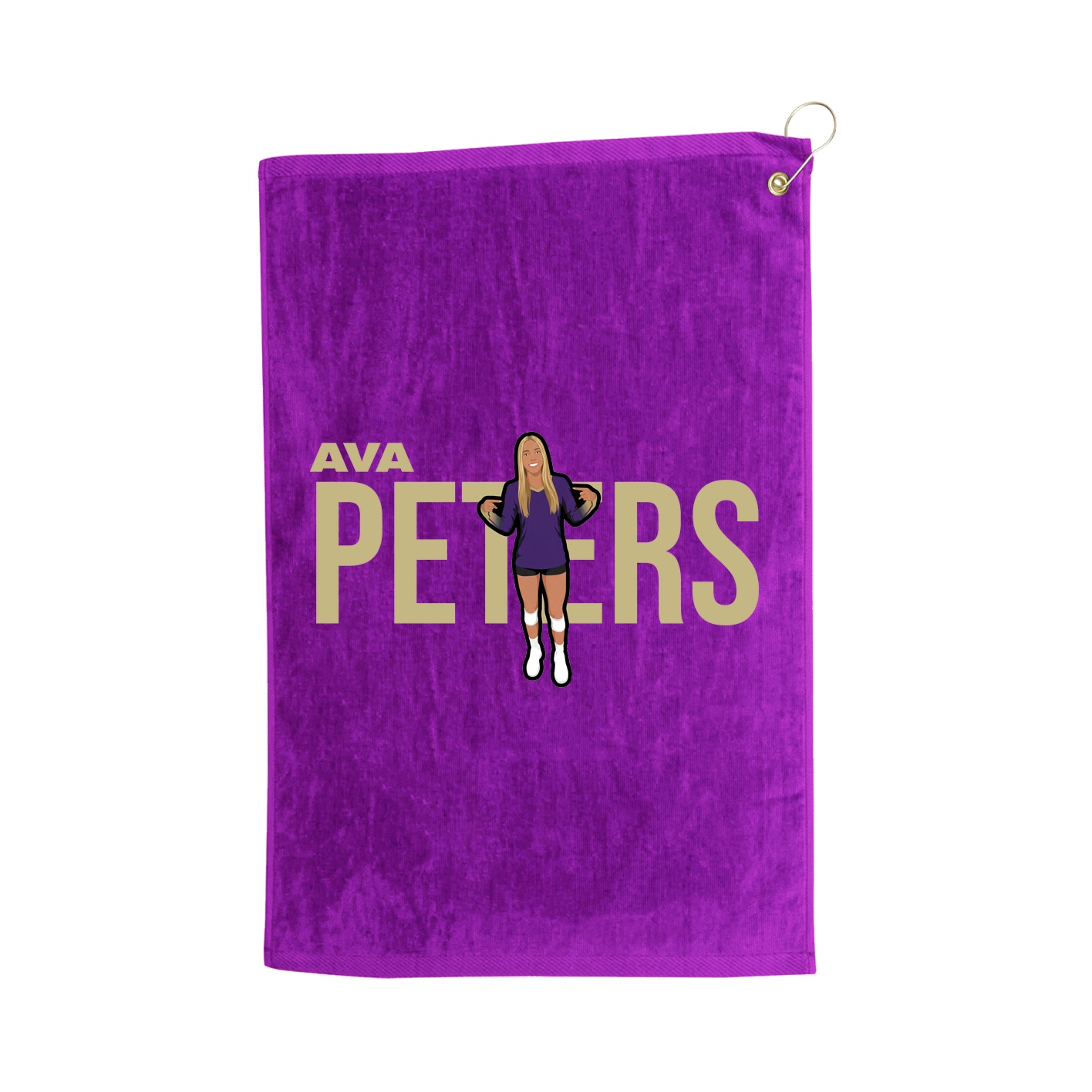 Golf Towel — Player Name in Purple
