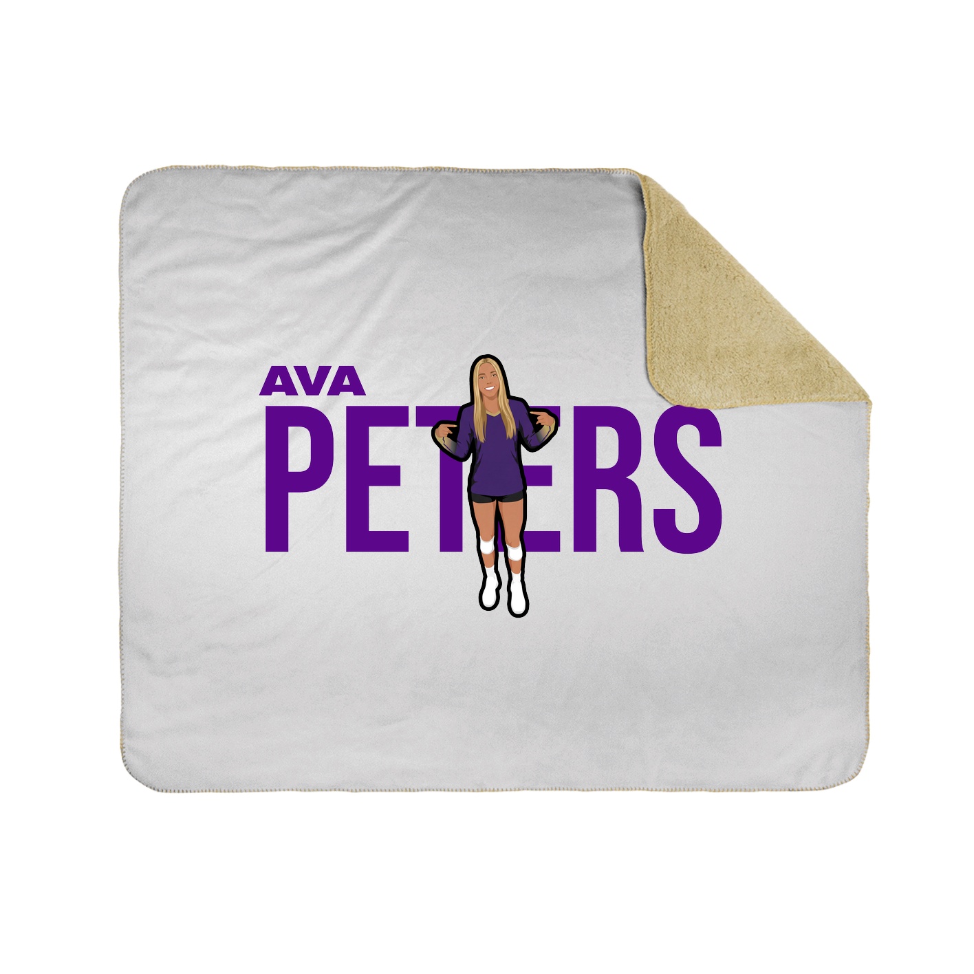 Throw Blanket — Player Name in White