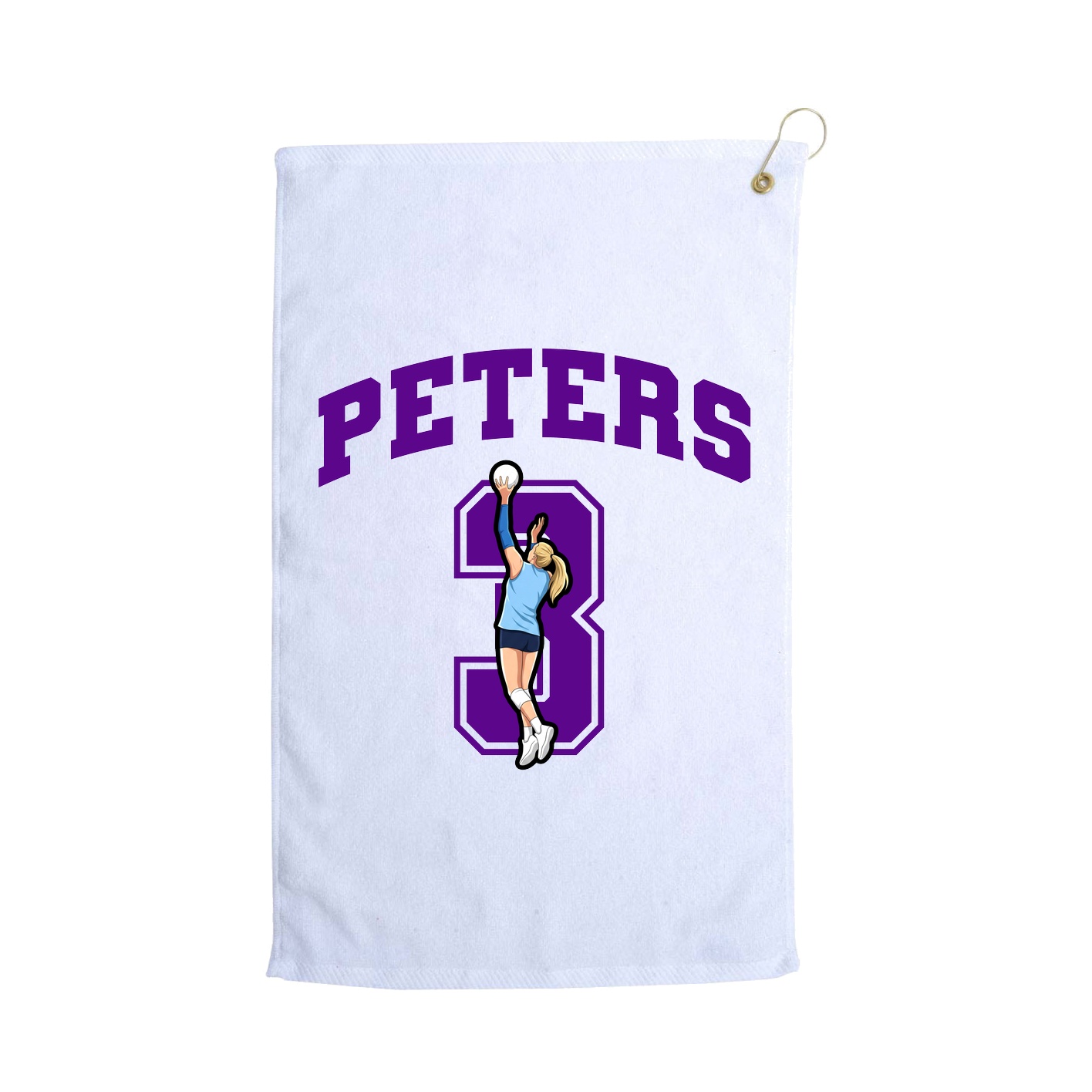 Golf Towel — Number in White