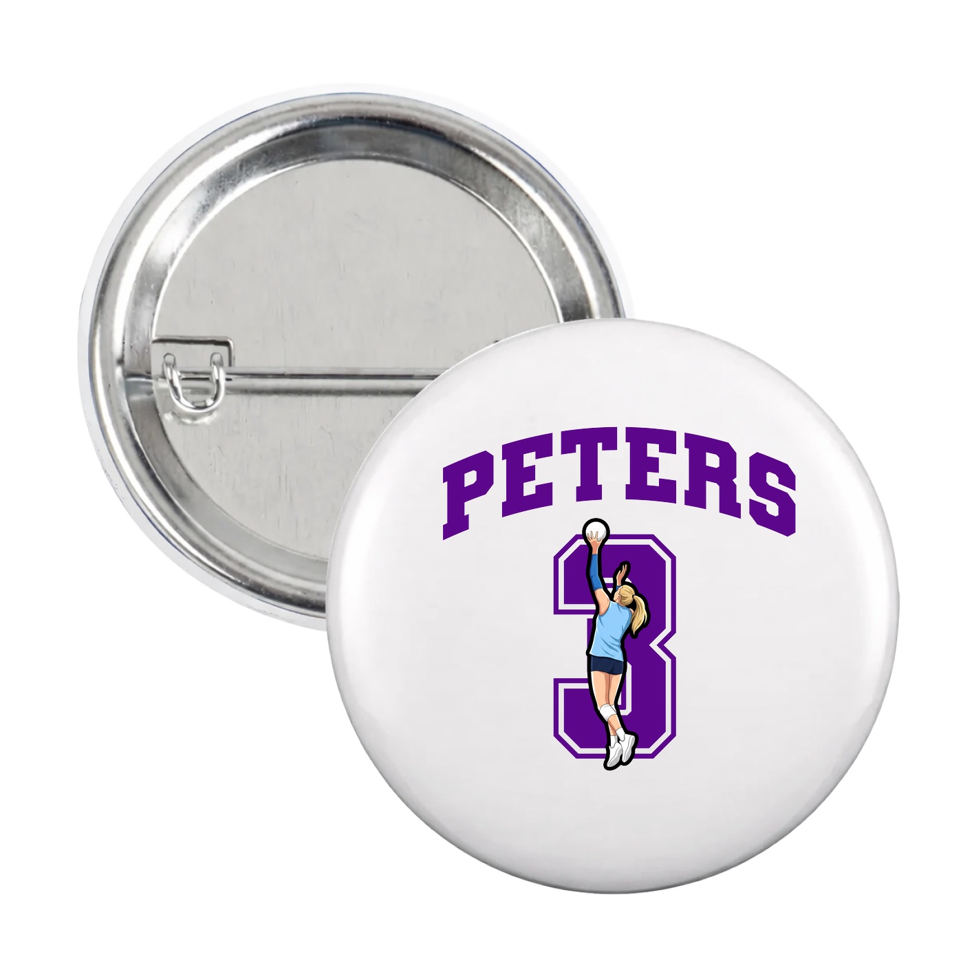 Game Day Button — Number in White