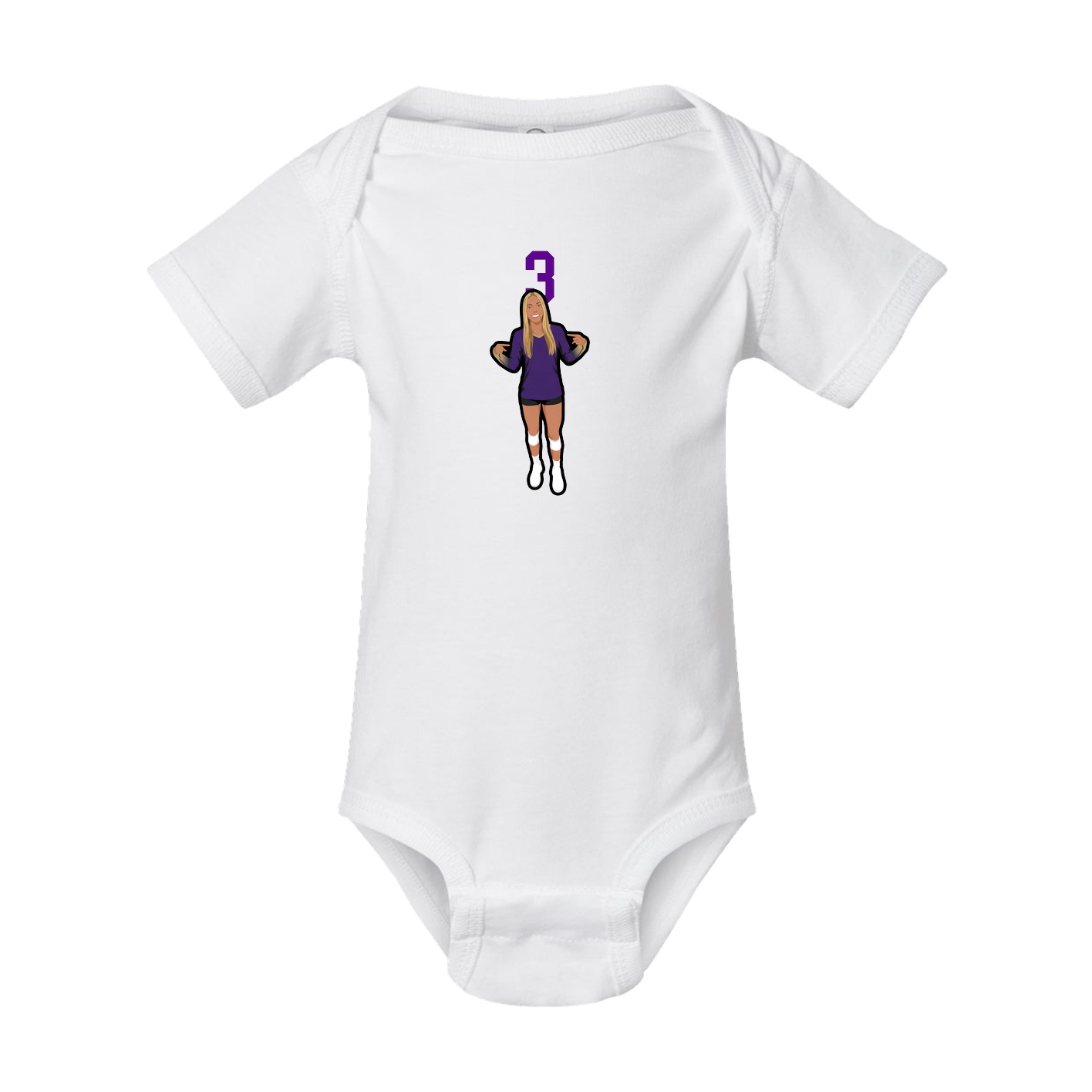 Baby Onesie — Number Top in White