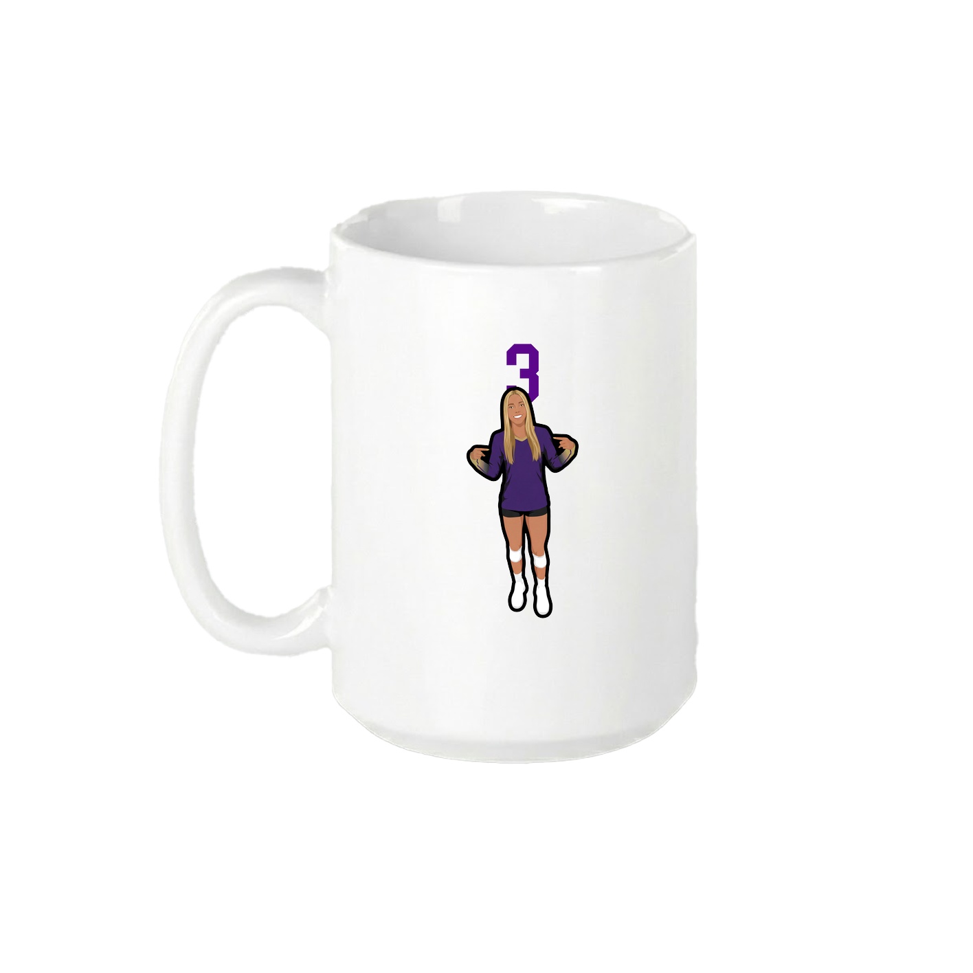 15oz Coffee Mug — Number Top in White
