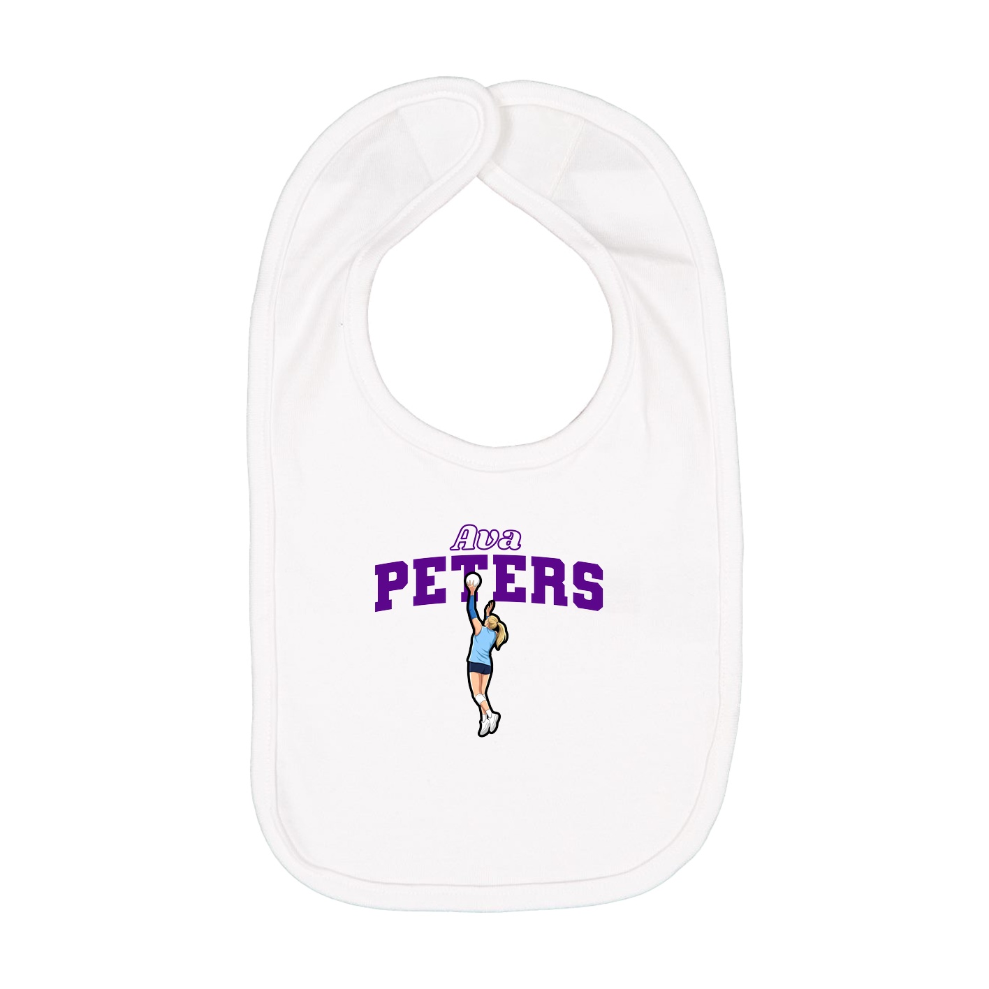 Infant Bib — Name Arch in White