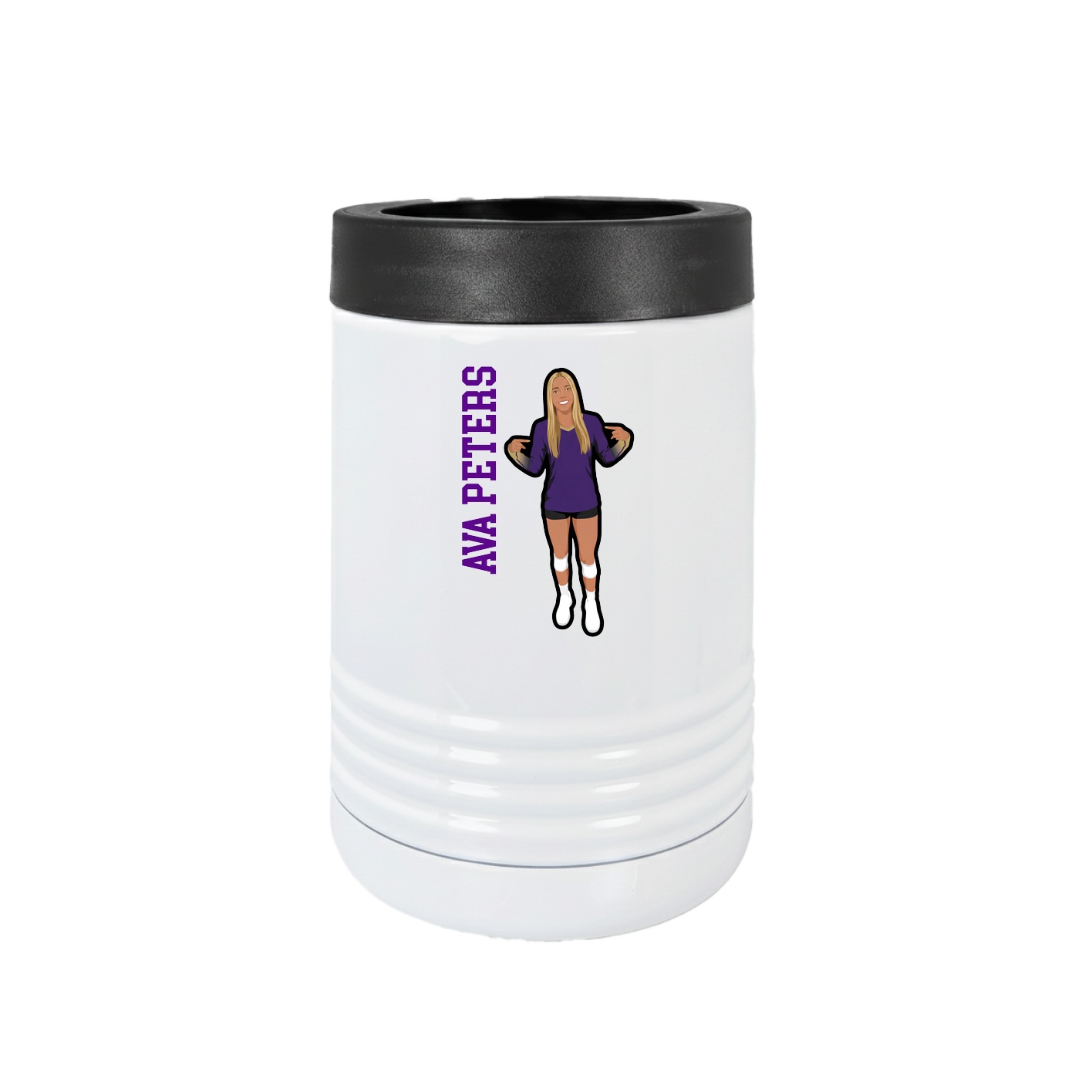 Beverage Holder — Name Vertical in White