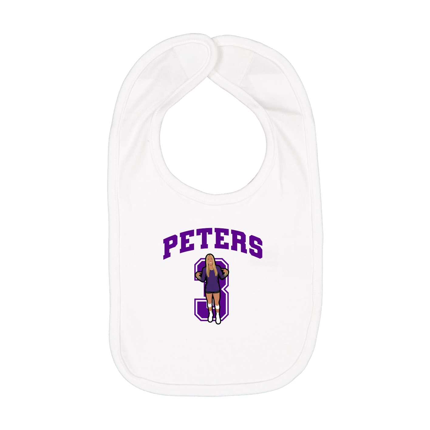 Infant Bib — Number in White