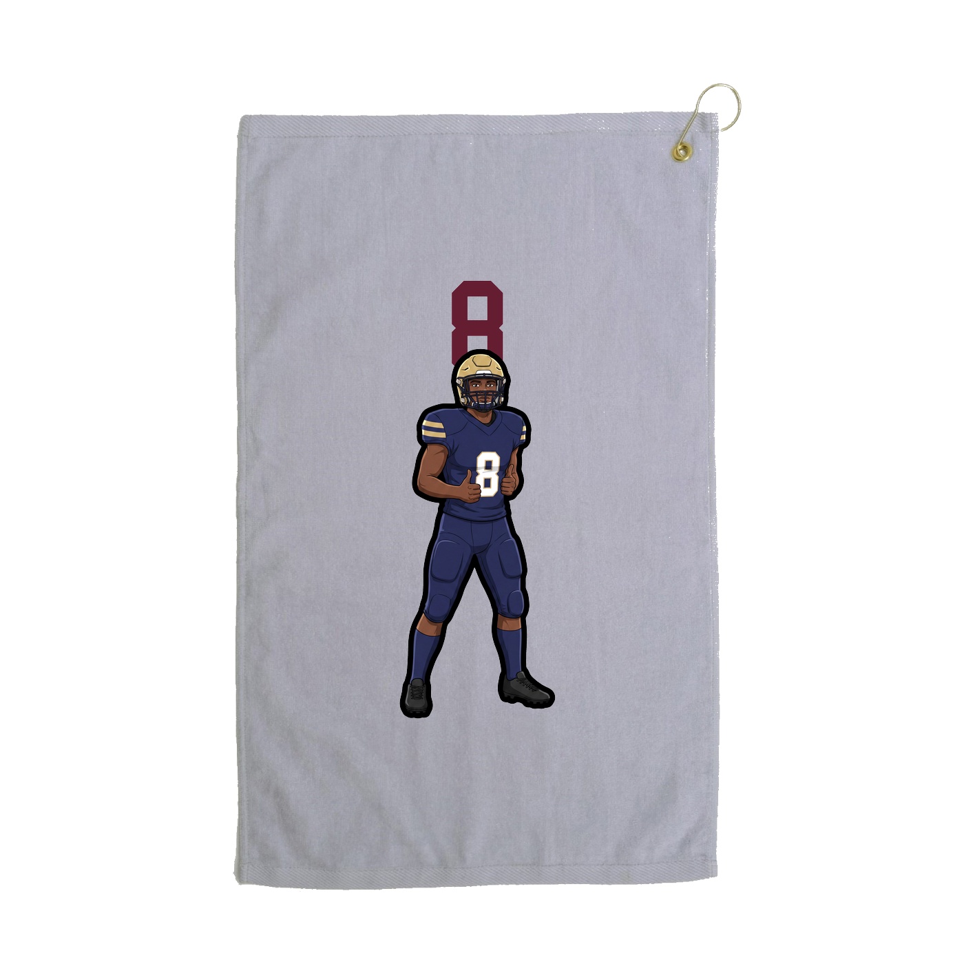 Golf Towel — Number Top in Grey