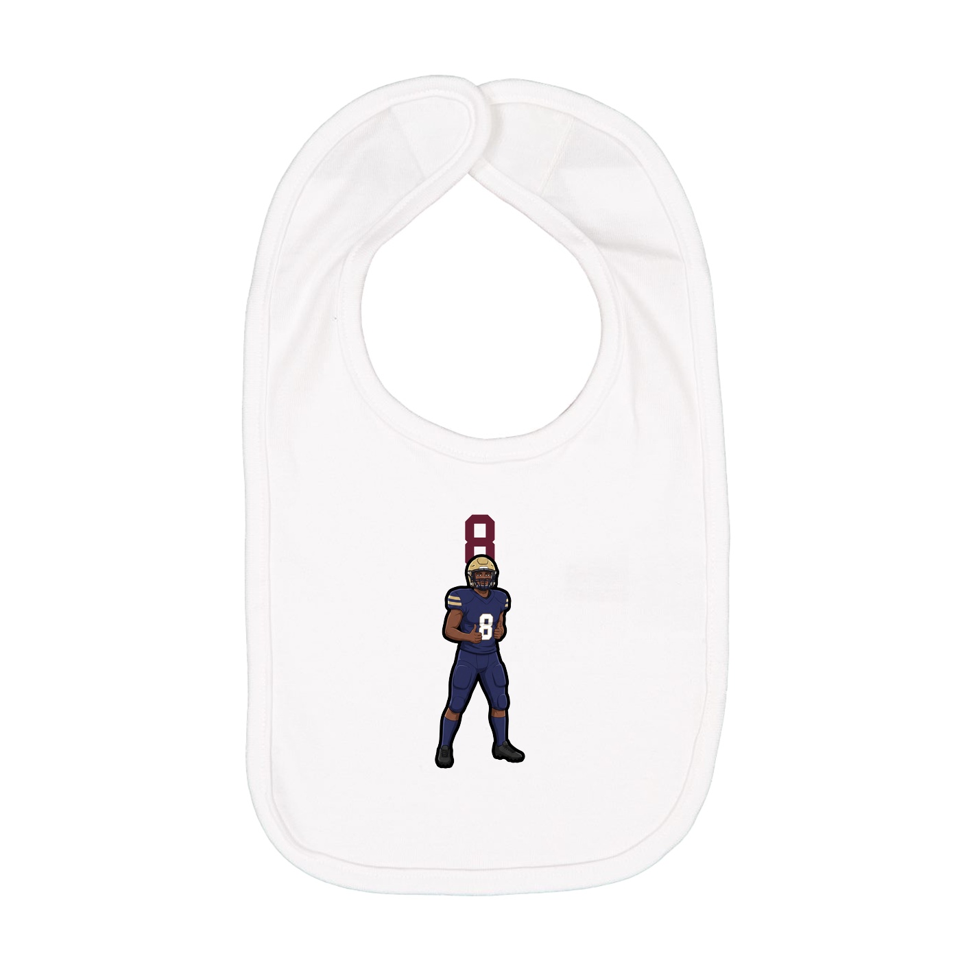 Infant Bib — Number Top in White