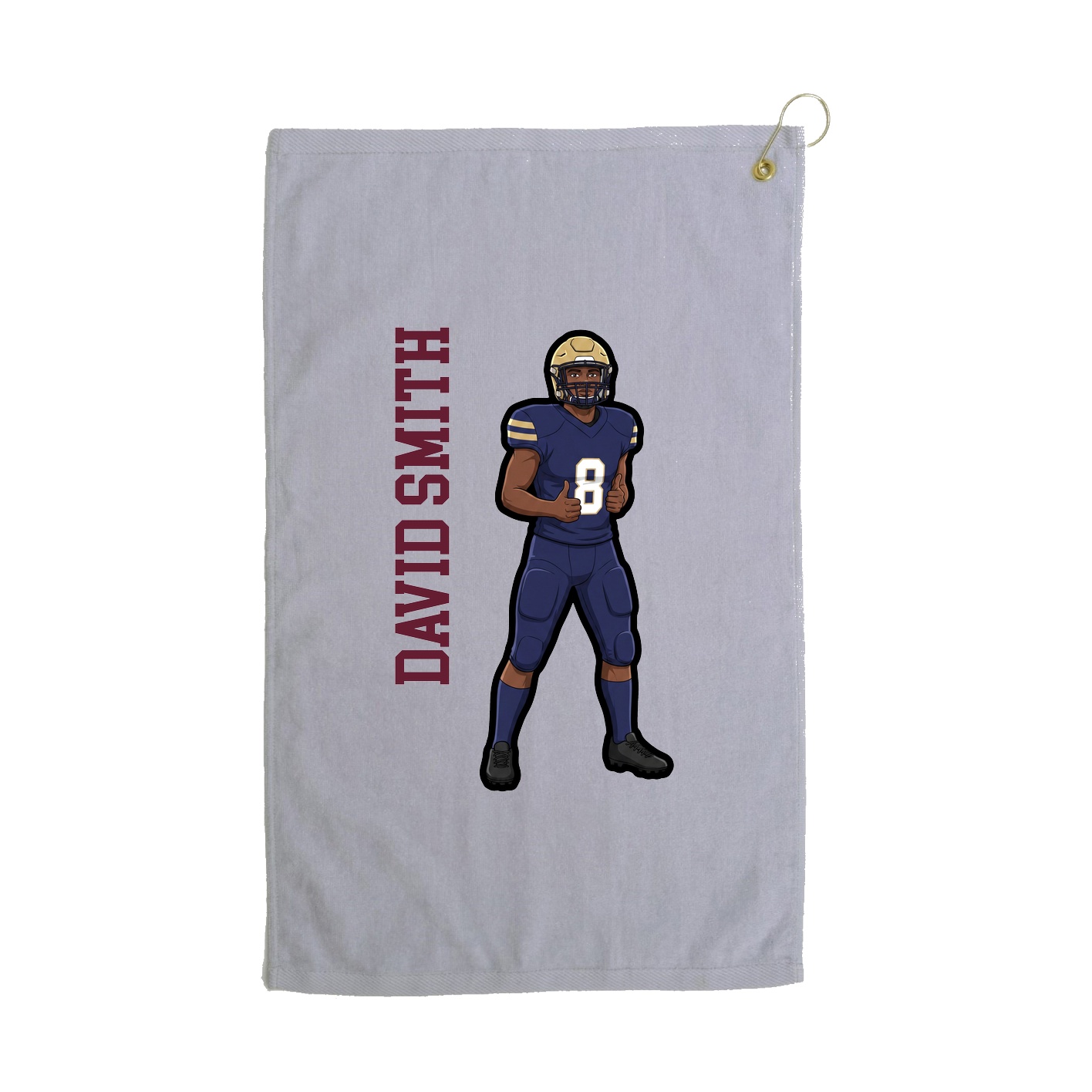 Golf Towel — Name Vertical in Grey