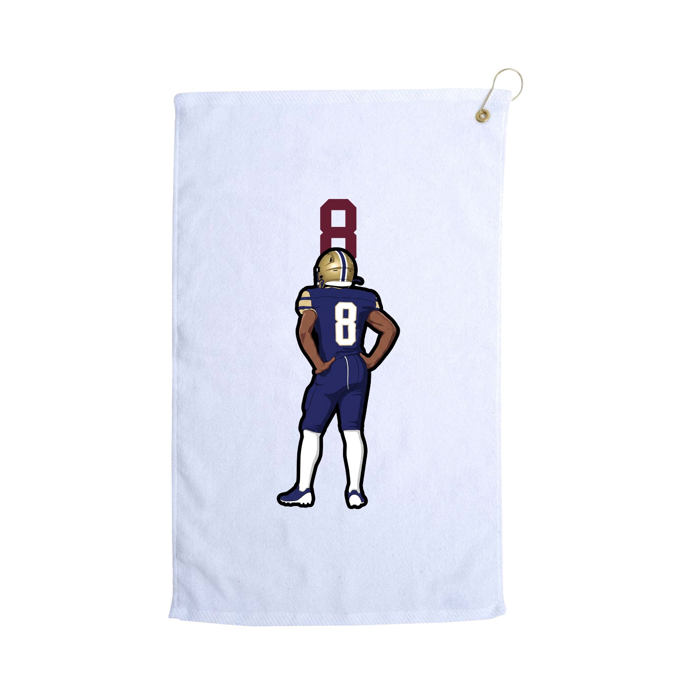 Golf Towel — Number Top in White