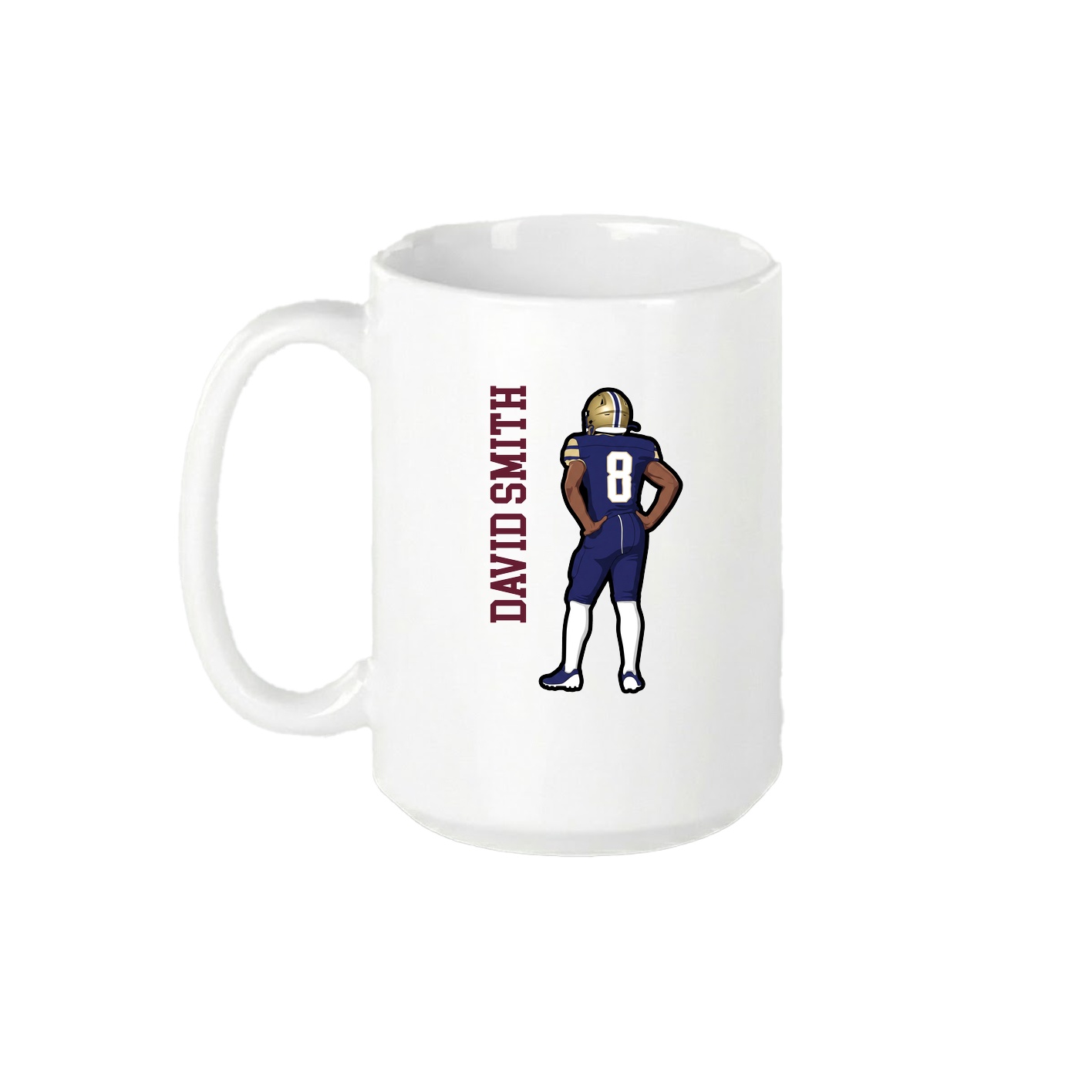 15oz Coffee Mug — Name Vertical in White