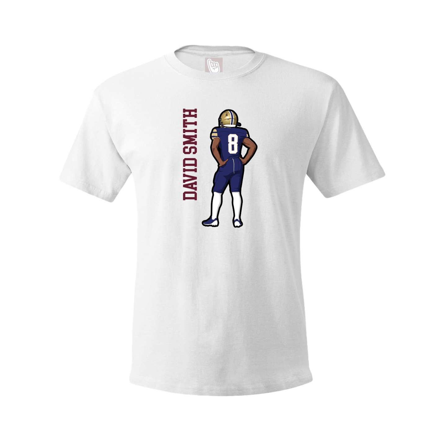 Tee — Name Vertical in White