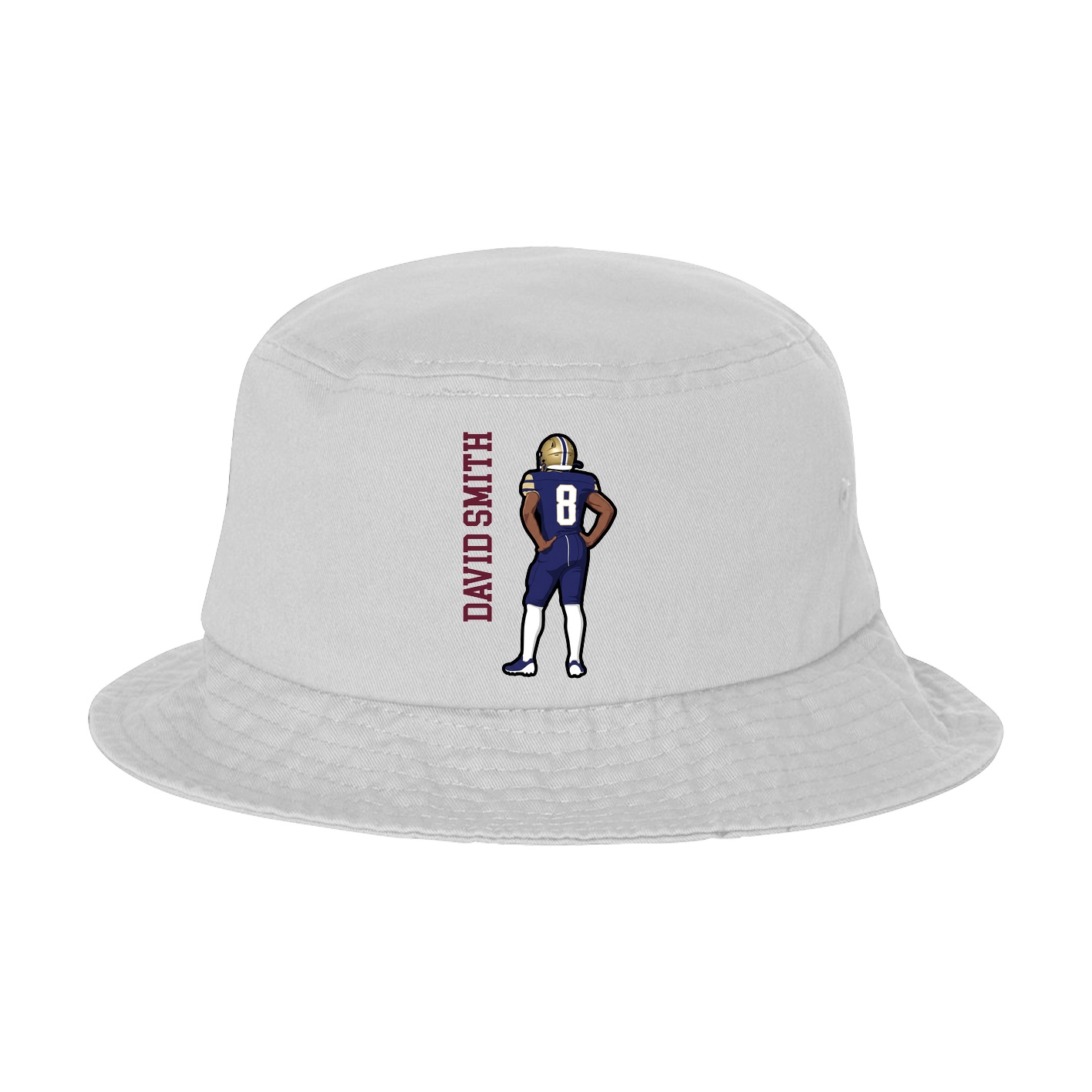 Bucket Cap — Name Vertical in White