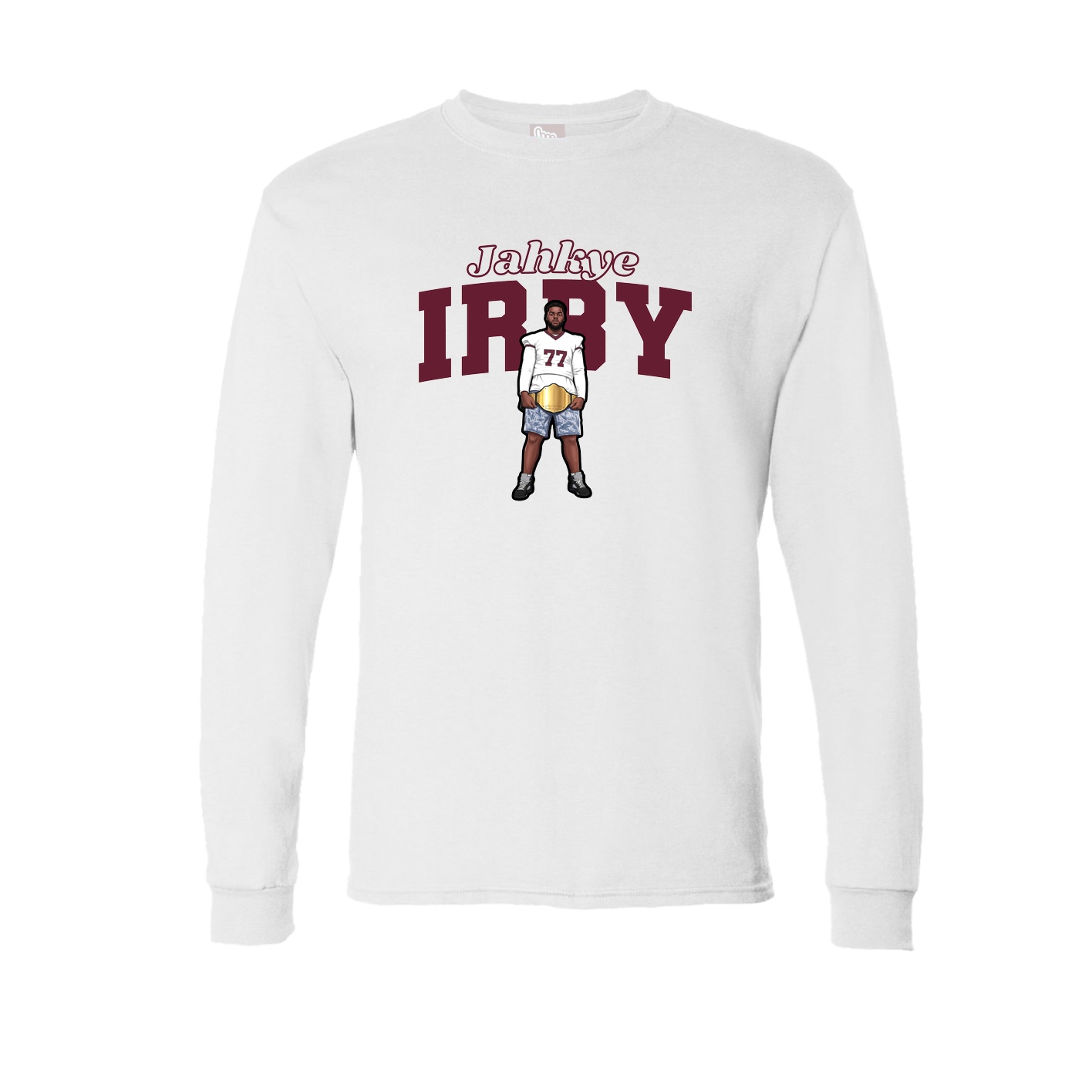 Long Sleeve Tee — Name Arch in White
