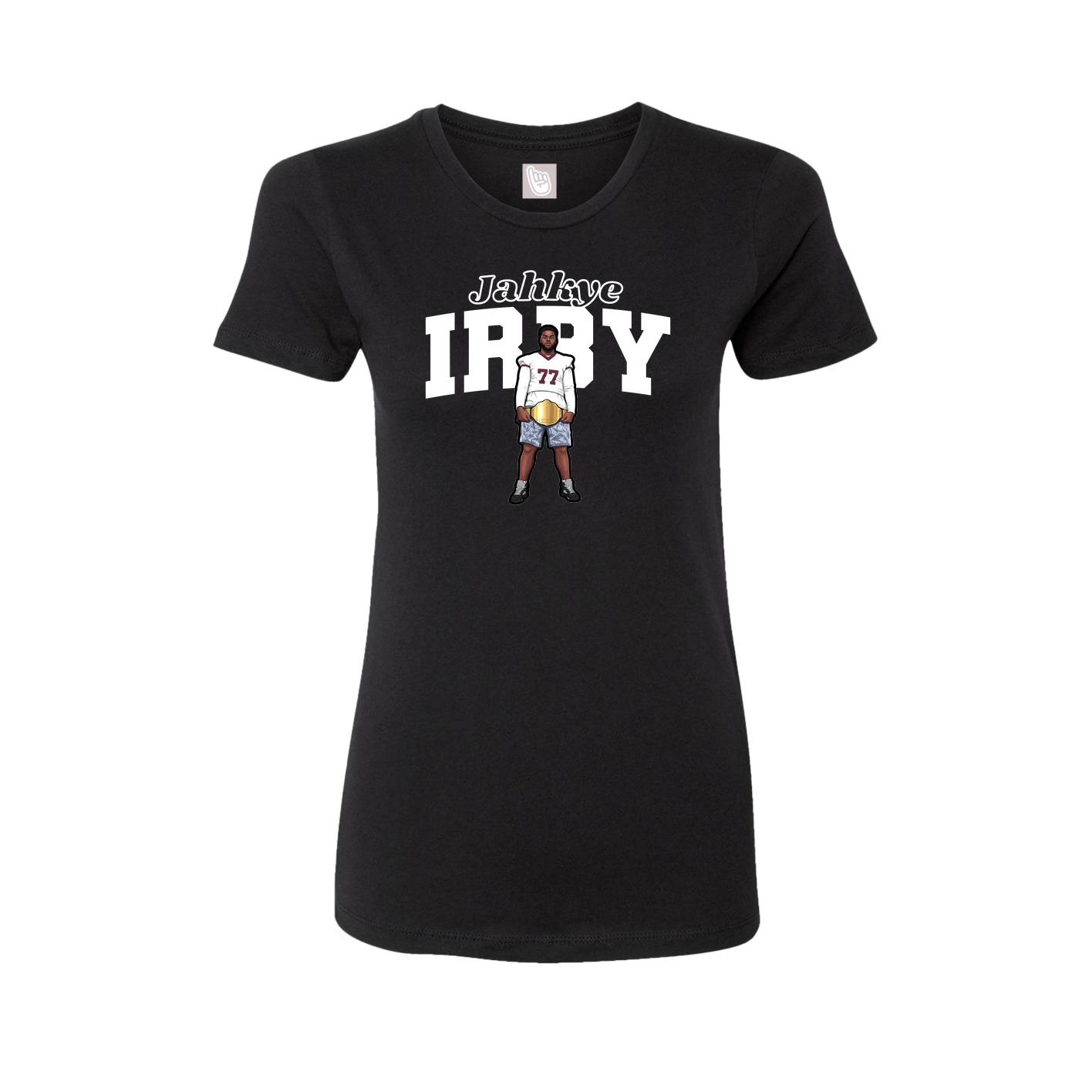 Fitted Women's Tee — Name Arch in Black