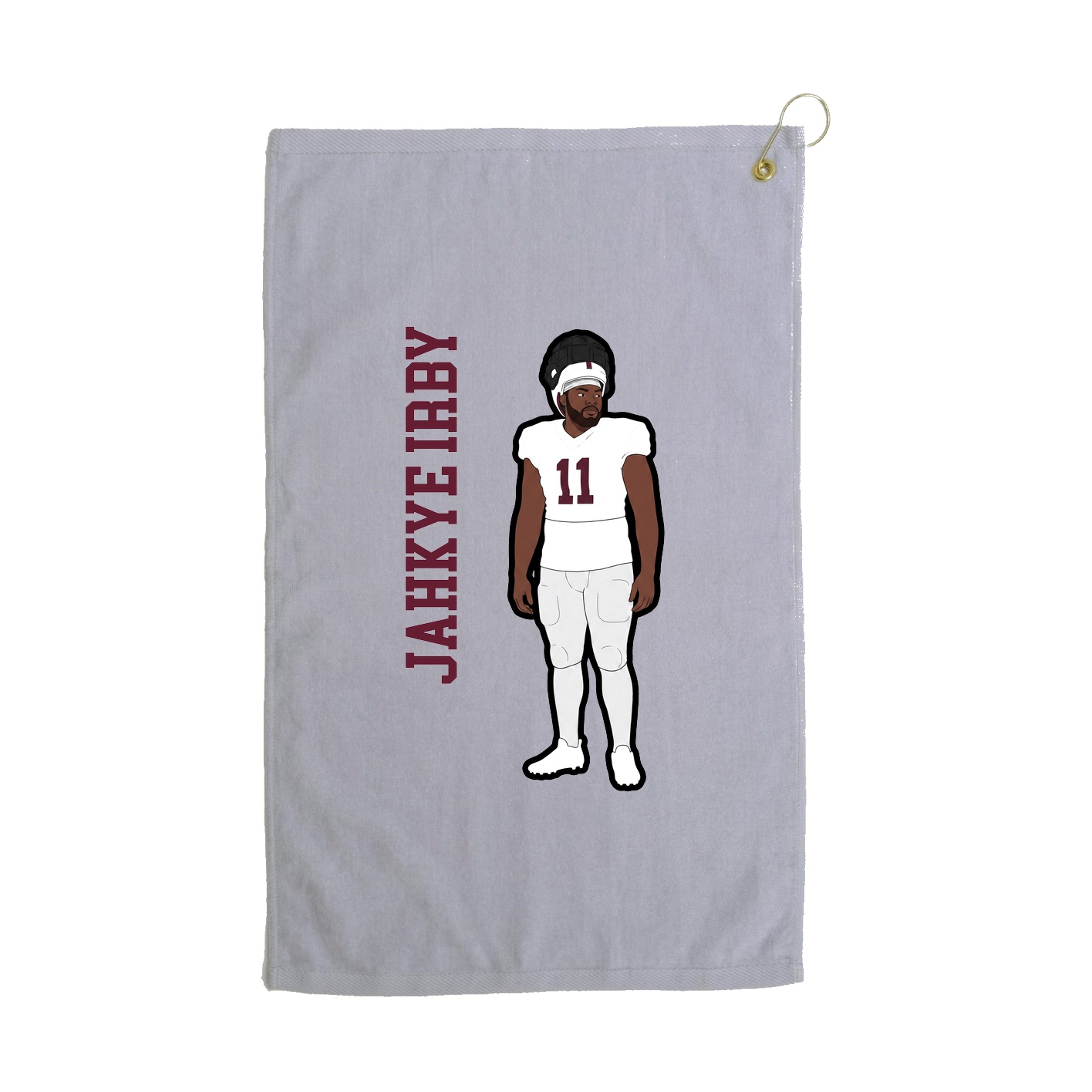 Golf Towel — Name Vertical in Grey