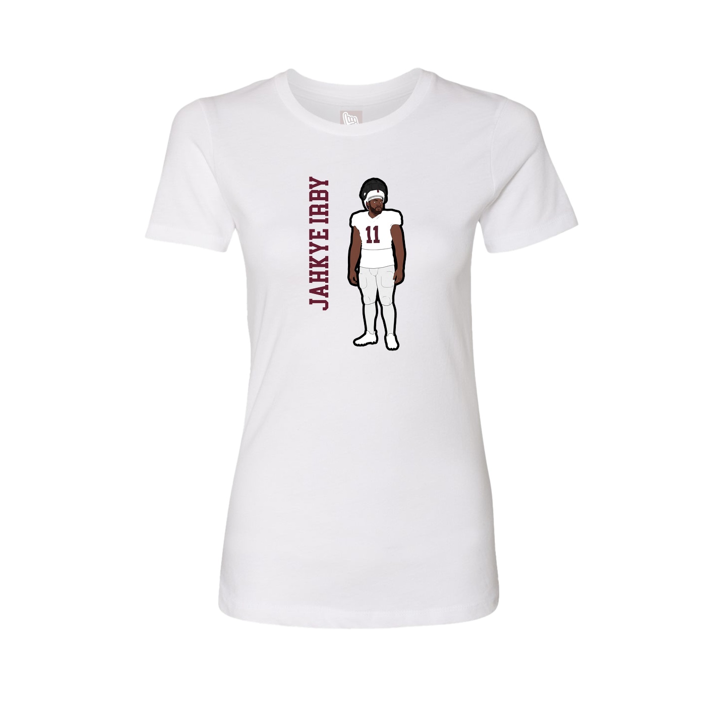 Fitted Women's Tee — Name Vertical in White