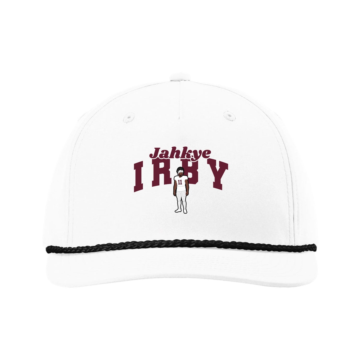 Five-Panel Classic Rope Cap — Signature Arch in White